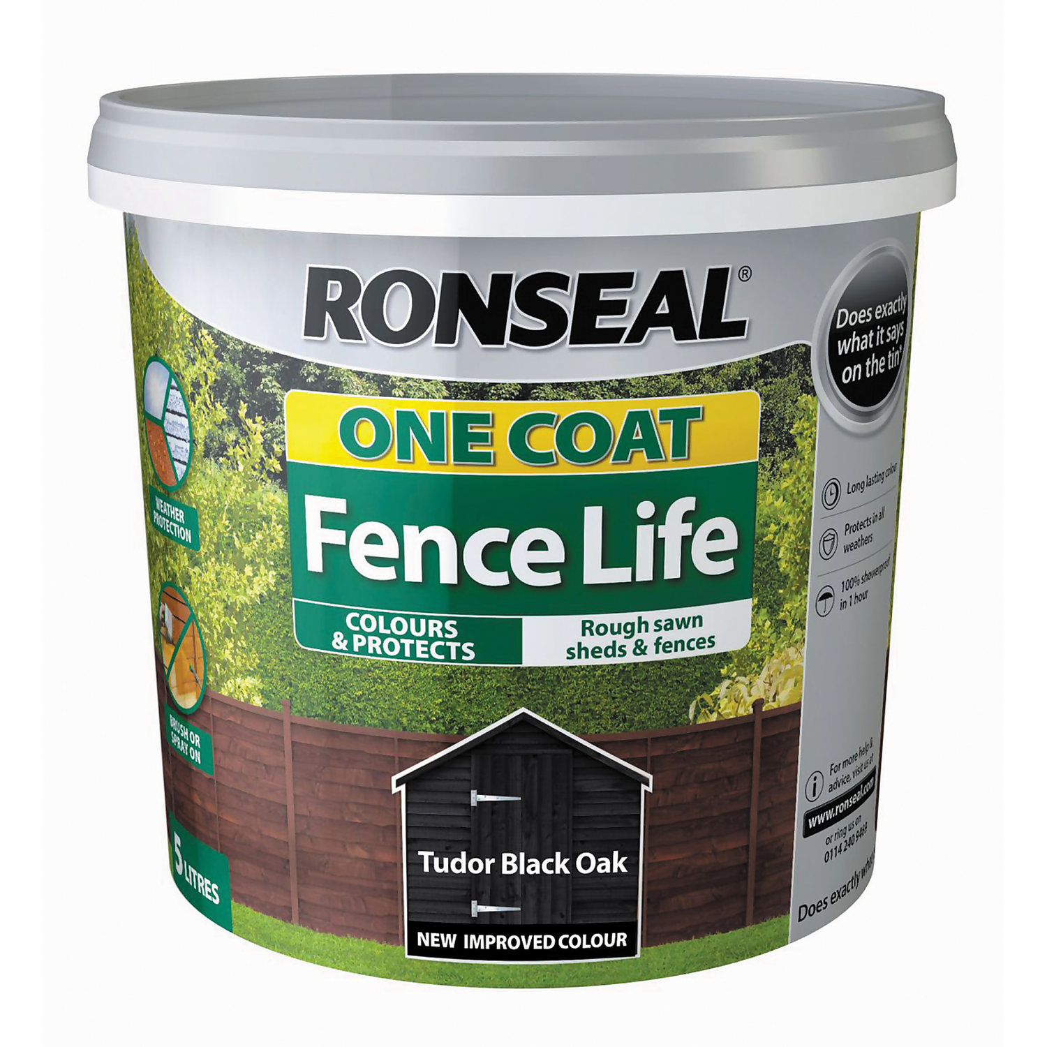 Ronseal One Coat Fence Life Paint Tudor Black Oak - 5L Ronseal One Coat Fence Life Paint Tudor Black Oak - 5L -Best Paint Store 12804242 2274942087505862