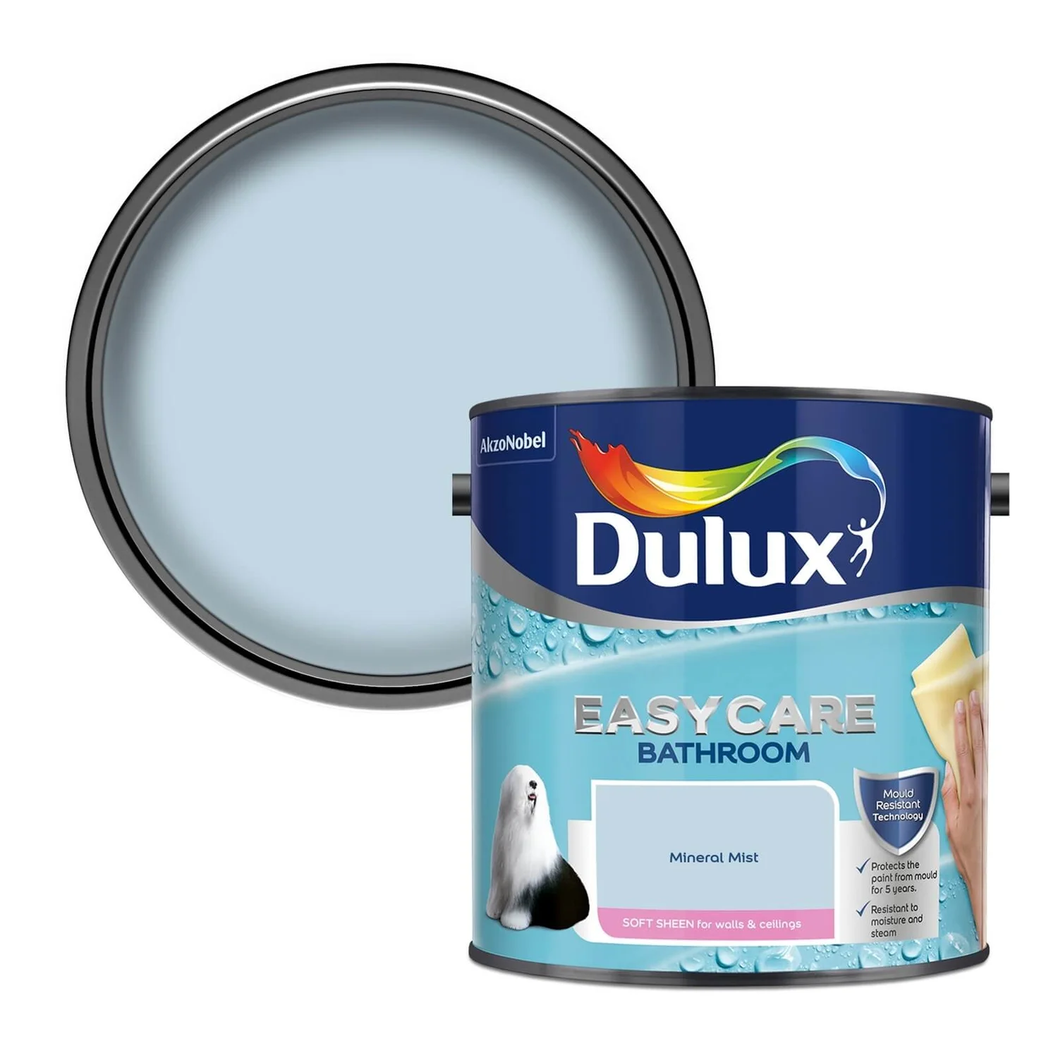 Dulux Easycare Bathroom Mineral Mist Blue - Soft Sheen Paint - 2.5L Dulux Easycare Bathroom Mineral Mist Blue - Soft Sheen Paint - 2.5L -Best Paint Store 12804562 8054831918389465