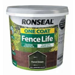 Ronseal One Coat Fence Life Paint Forest Green - 5L -Best Paint Store 12804806 1674942086688356