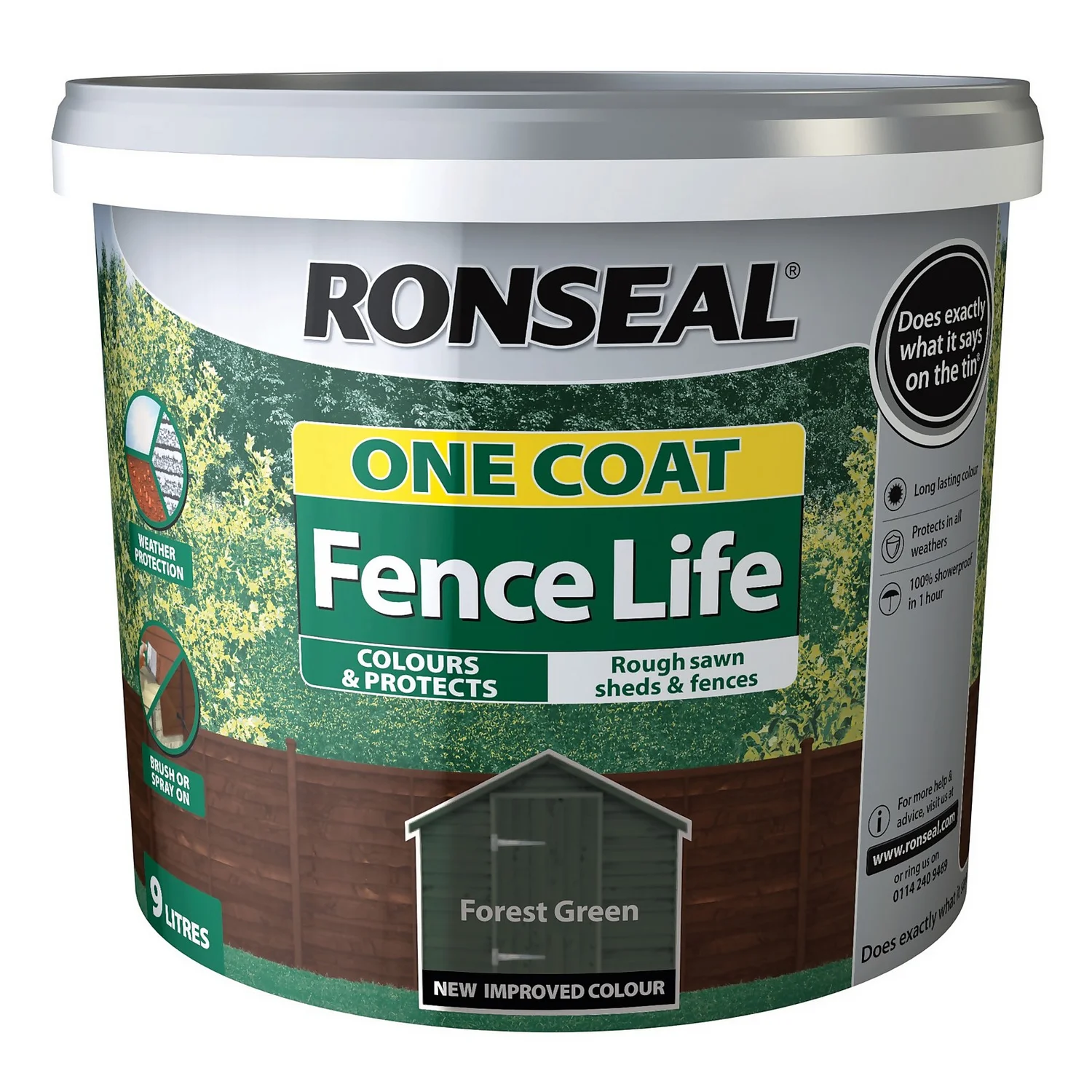Ronseal One Coat Fence Life Paint Forest Green - 9L Ronseal One Coat Fence Life Paint Forest Green - 9L -Best Paint Store 12804808 6074942086731547