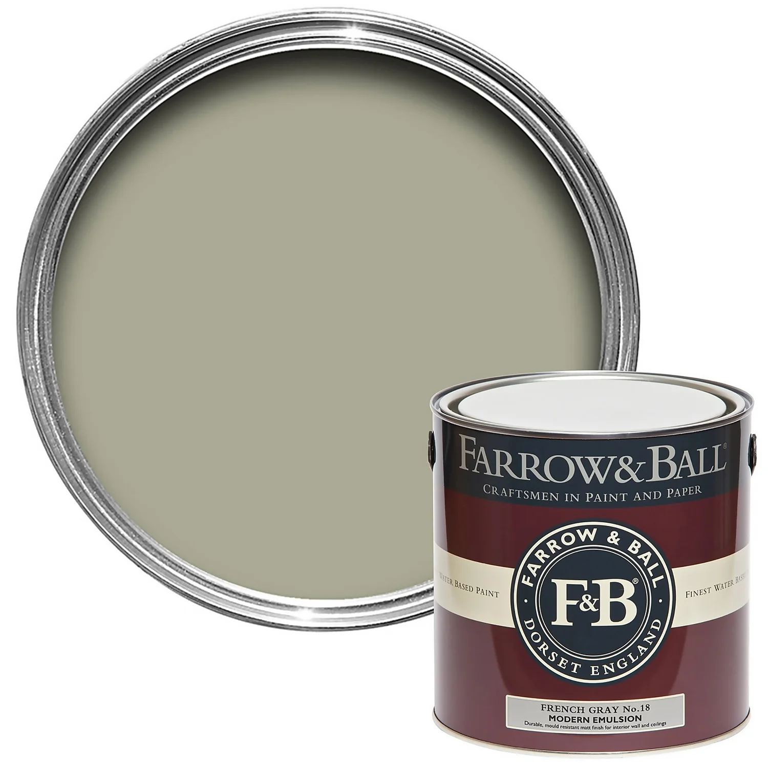 Farrow & Ball Modern Matt Emulsion Paint French Gray - 2.5L Farrow & Ball Modern Matt Emulsion Paint French Gray - 2.5L -Best Paint Store 12807181 1574951337400786