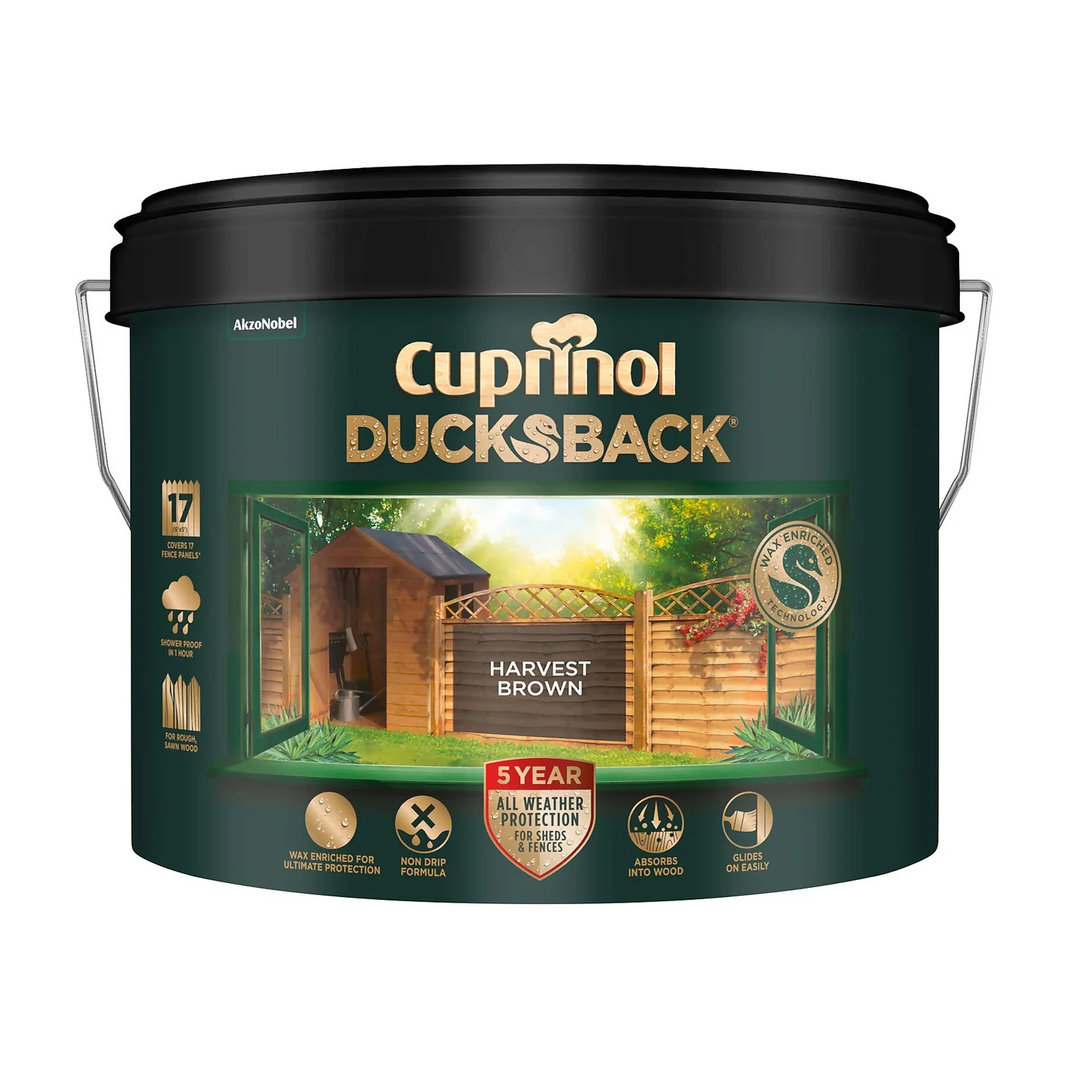 Cuprinol 5 Year Ducksback - Harvest Brown - 9L Cuprinol 5 Year Ducksback - Harvest Brown - 9L -Best Paint Store 12807597 6264865616310005