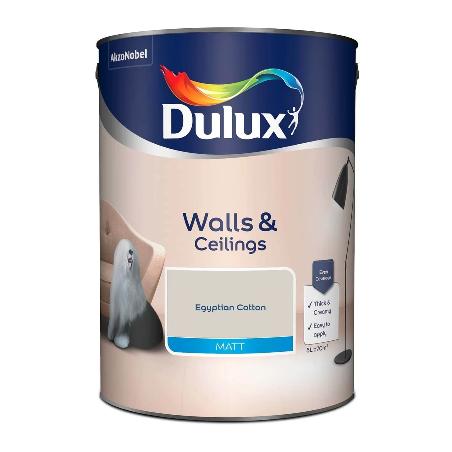Dulux Matt Emulsion Paint Egyptian Cotton - 5L Dulux Matt Emulsion Paint Egyptian Cotton - 5L -Best Paint Store 12808029 3354833200702037