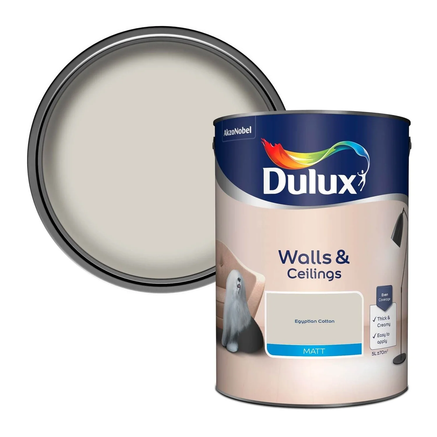 Dulux Matt Emulsion Paint Egyptian Cotton - 5L Dulux Matt Emulsion Paint Egyptian Cotton - 5L -Best Paint Store 12808029 4844831917574347