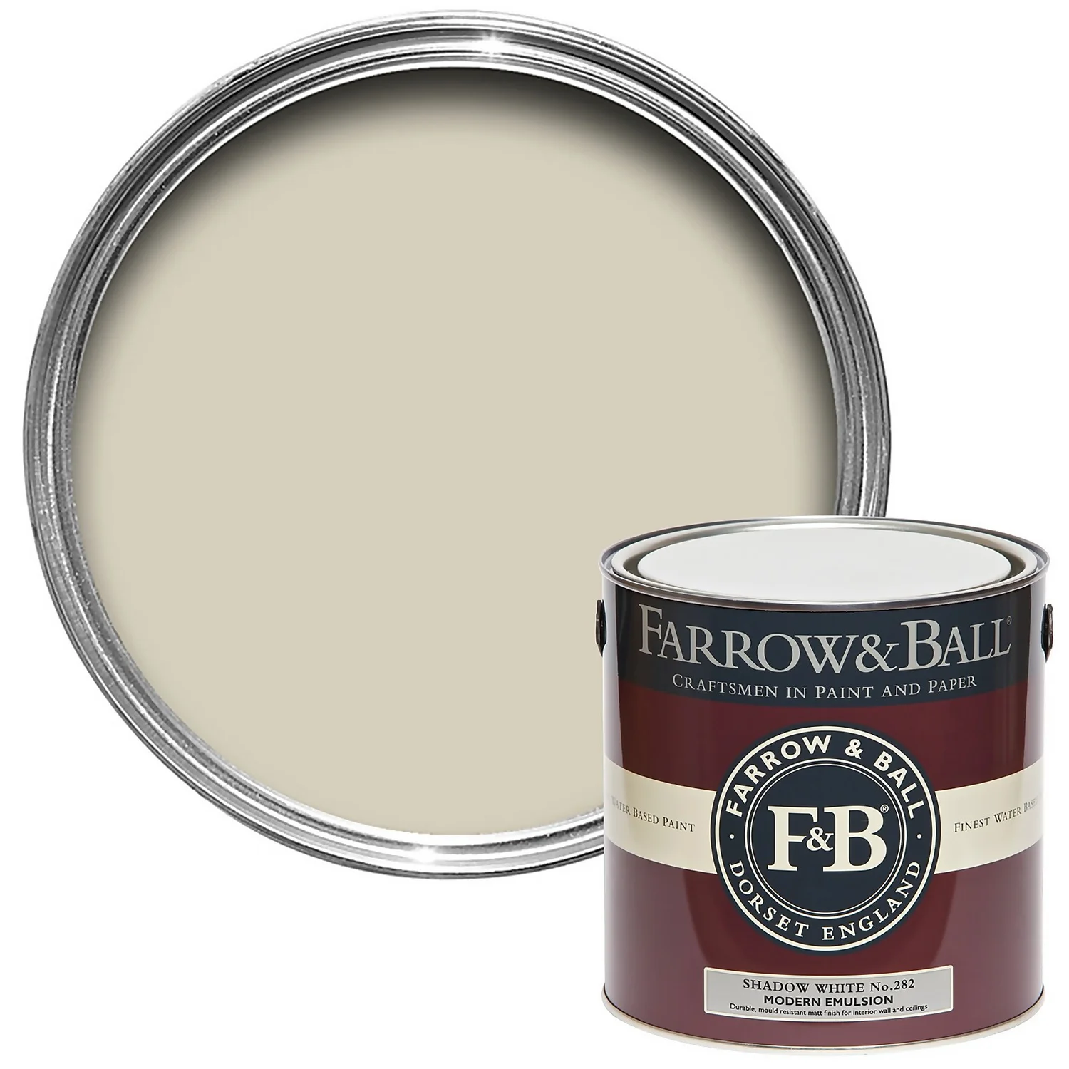 Farrow & Ball Modern Matt Emulsion Paint Shadow White - 2.5L Farrow & Ball Modern Matt Emulsion Paint Shadow White - 2.5L -Best Paint Store 12808342 3184951342627080