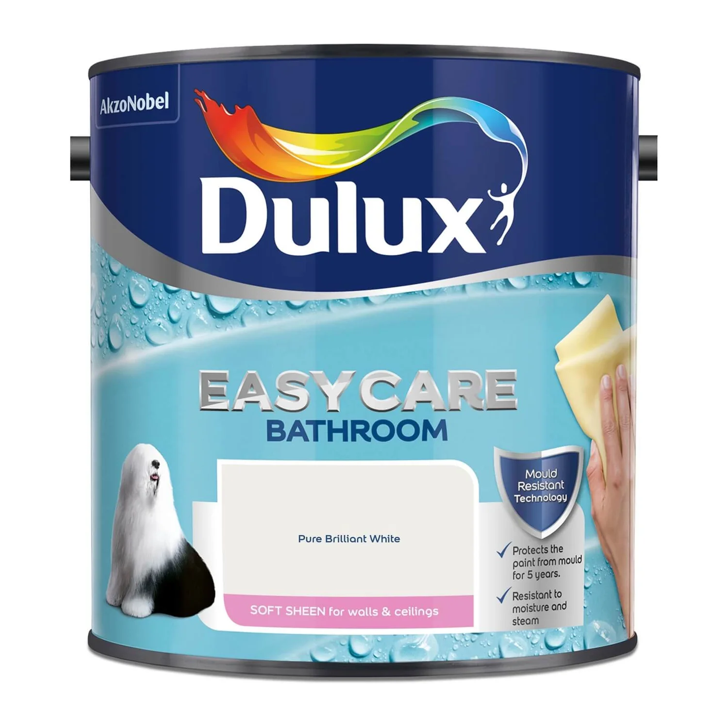 Dulux Easycare Bathroom Pure Brilliant White - Soft Sheen Paint - 2.5L Dulux Easycare Bathroom Pure Brilliant White - Soft Sheen Paint - 2.5L -Best Paint Store 12809258 2034832985034035
