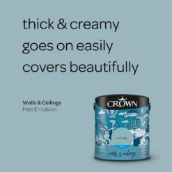 Crown Walls & Ceilings Matt Emulsion Paint Duck Egg - 2.5L -Best Paint Store 12809698 1164977315181239