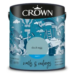 Crown Walls & Ceilings Matt Emulsion Paint Duck Egg - 2.5L -Best Paint Store 12809698 1444977315323001