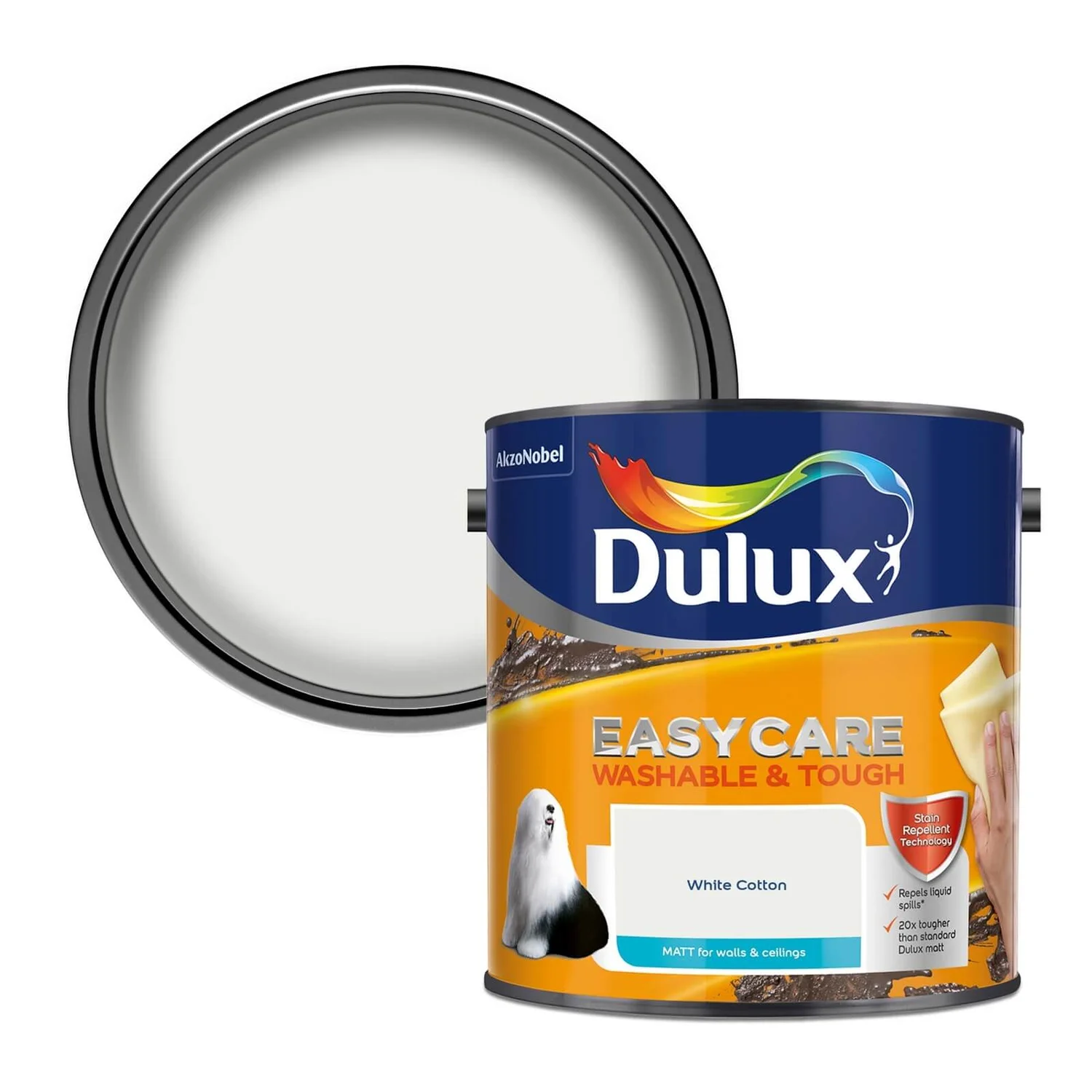 Dulux Easycare Washable & Tough Matt Paint White Cotton - 2.5L Dulux Easycare Washable & Tough Matt Paint White Cotton - 2.5L -Best Paint Store 12815856 1414831966799337