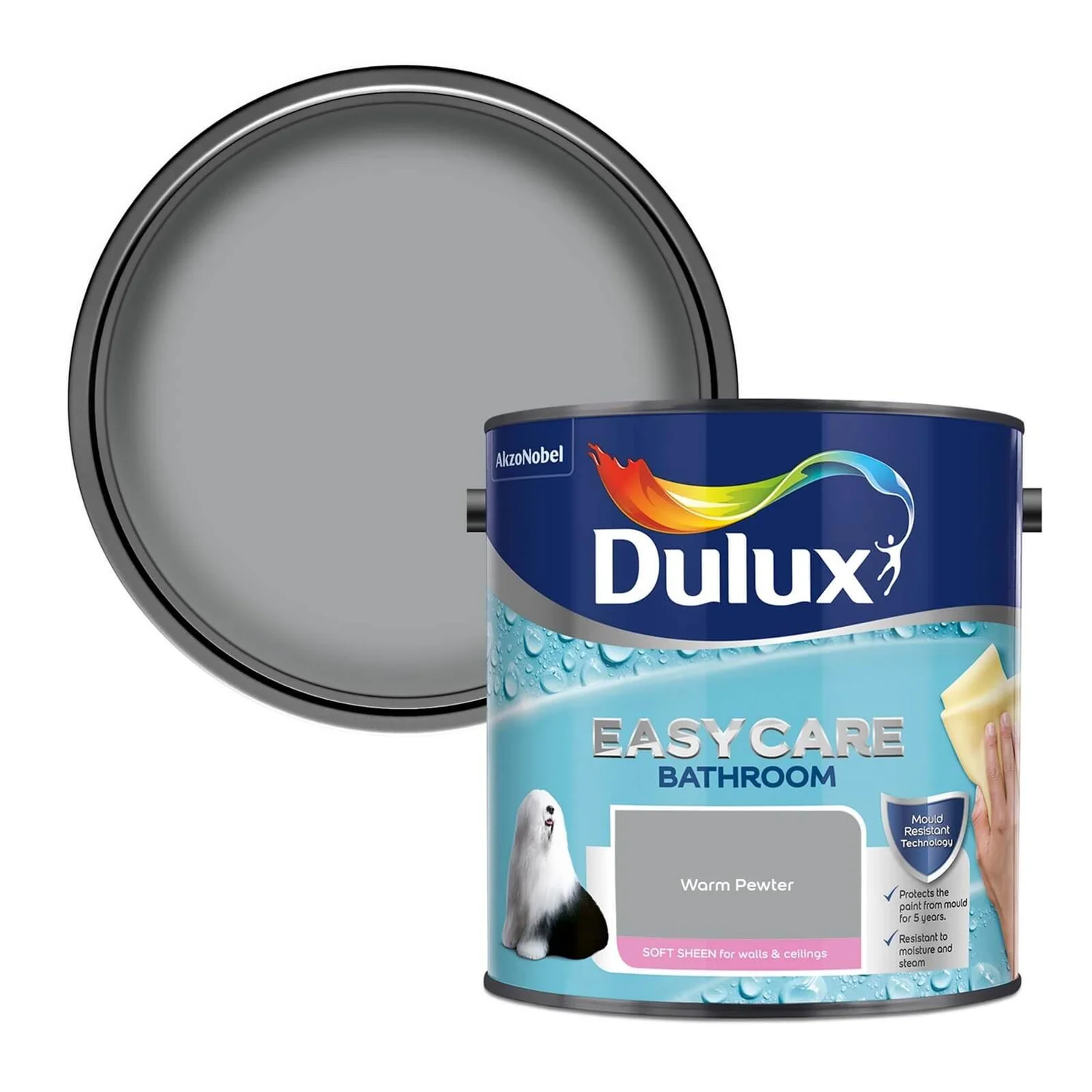 Dulux Easycare Bathroom Warm Pewter Soft Sheen Paint - 2.5L Dulux Easycare Bathroom Warm Pewter Soft Sheen Paint - 2.5L -Best Paint Store 12819359 1294831966426026