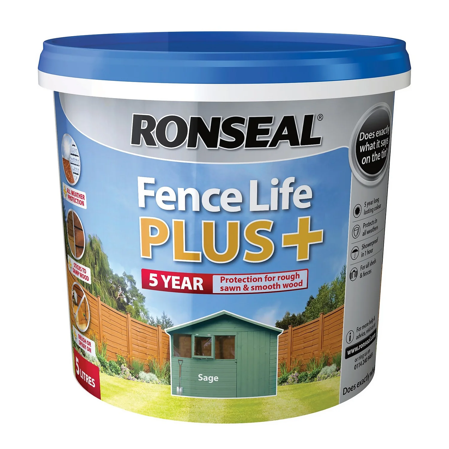 Ronseal Fence Life Plus Paint Sage - 5L Ronseal Fence Life Plus Paint Sage - 5L -Best Paint Store 12821351 1614942086864861