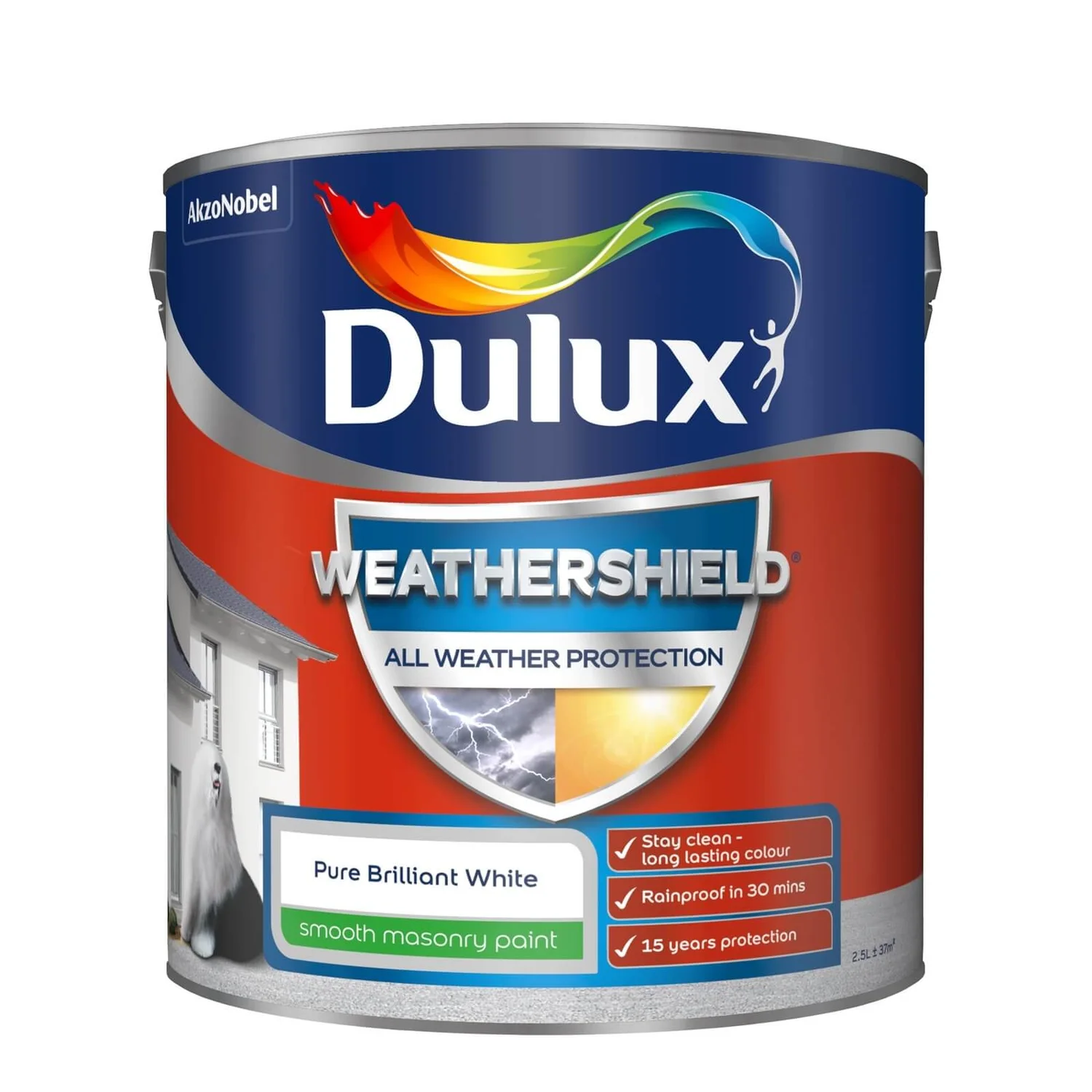 Dulux Weathershield All Weather Smooth Masonry Paint Pure Brilliant White - 2.5L Dulux Weathershield All Weather Smooth Masonry Paint Pure Brilliant White - 2.5L -Best Paint Store 12822845 1044831918080270