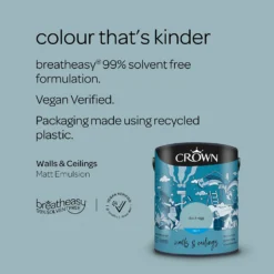 Crown Walls & Ceilings Matt Emulsion Paint Duck Egg - 5L 6 Crown Walls & Ceilings Matt Emulsion Paint Duck Egg - 5L -Best Paint Store 12823256 1054969525591833