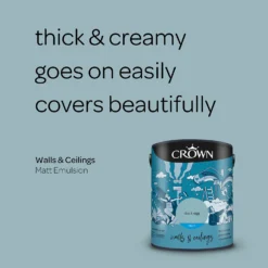 Crown Walls & Ceilings Matt Emulsion Paint Duck Egg - 5L 5 Crown Walls & Ceilings Matt Emulsion Paint Duck Egg - 5L -Best Paint Store 12823256 1144969525540344
