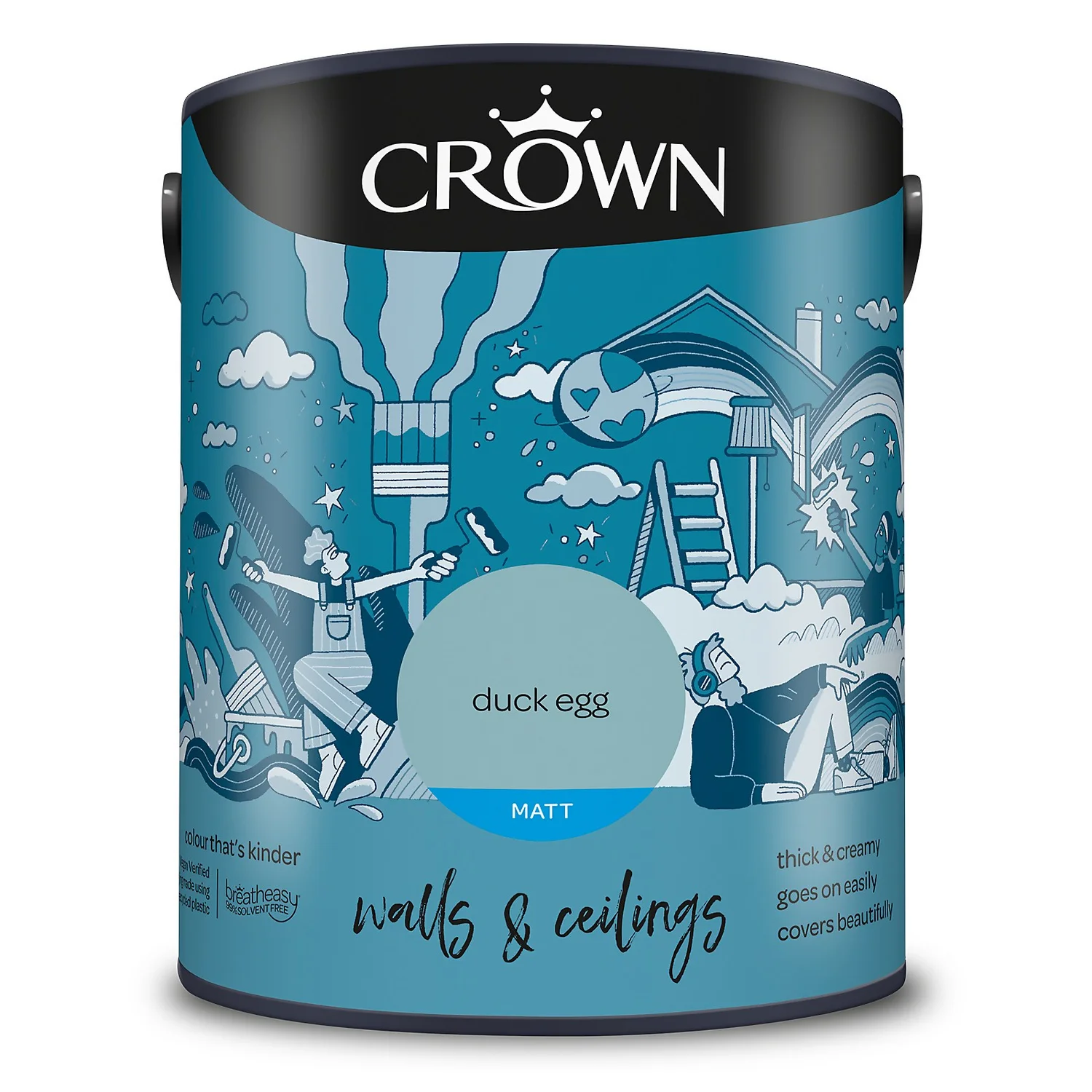 Crown Walls & Ceilings Matt Emulsion Paint Duck Egg - 5L Crown Walls & Ceilings Matt Emulsion Paint Duck Egg - 5L -Best Paint Store 12823256 8844969525837269