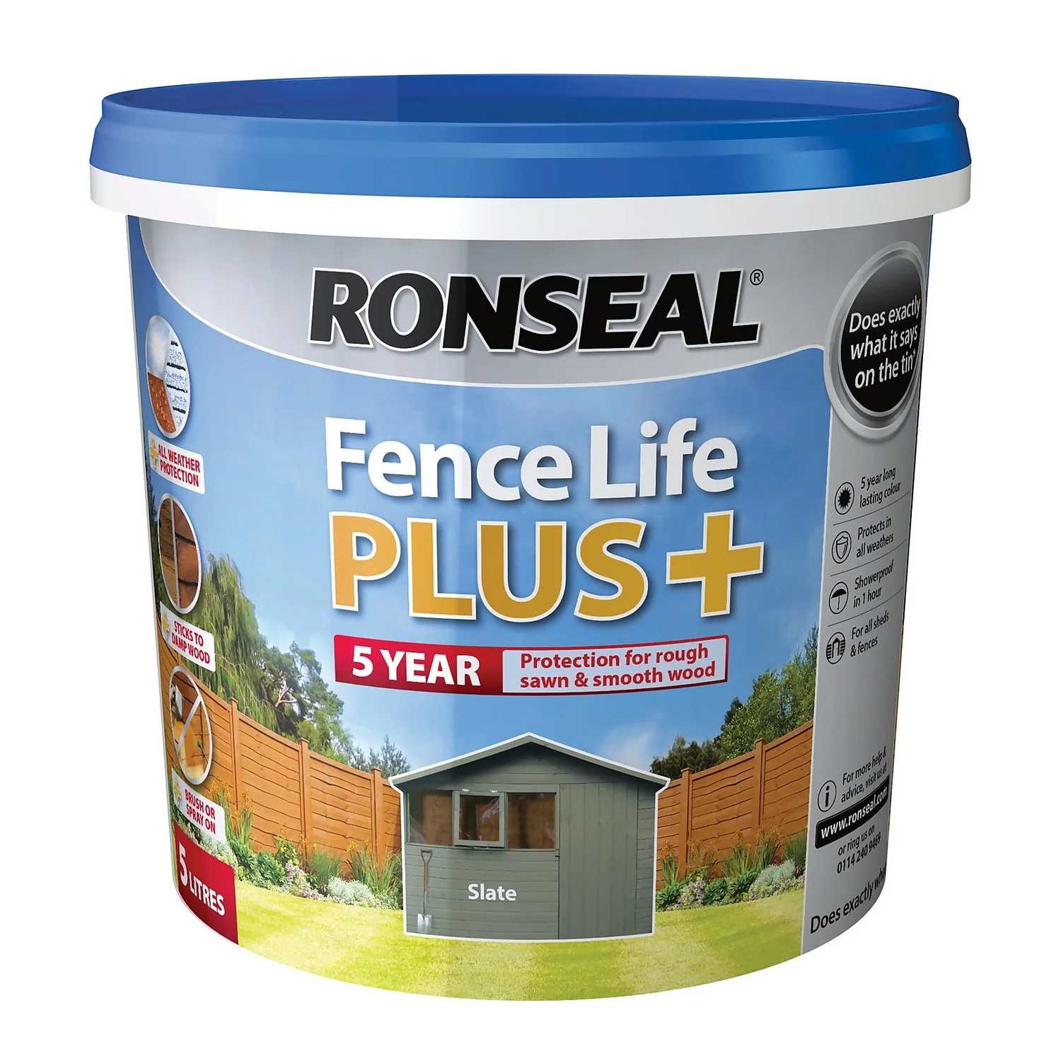 Ronseal Fence Life Plus Paint Slate - 5L Ronseal Fence Life Plus Paint Slate - 5L -Best Paint Store 12826707 1844942086944931