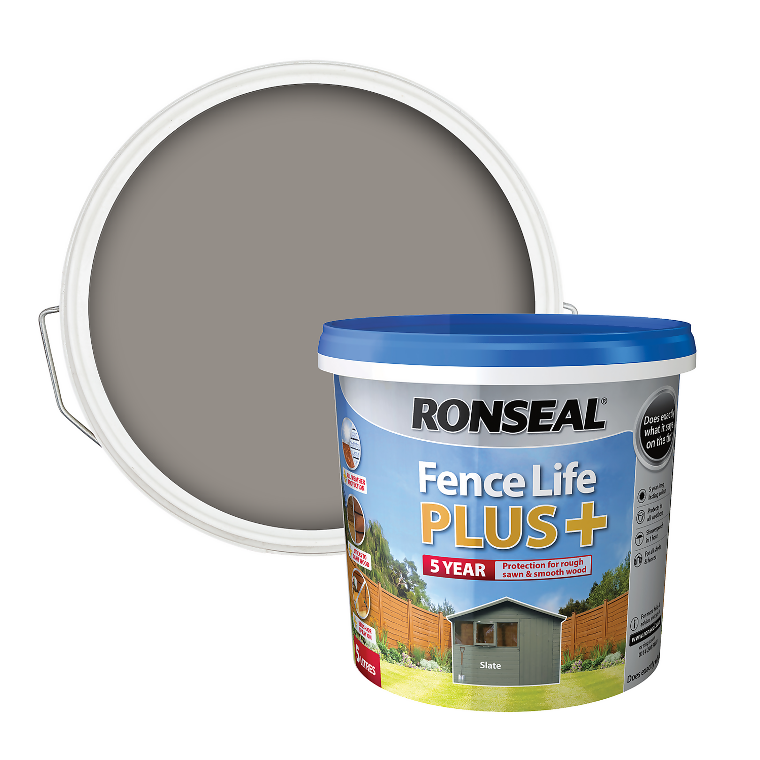 Ronseal Fence Life Plus Paint Slate - 5L Ronseal Fence Life Plus Paint Slate - 5L -Best Paint Store 12826707 2054942086790245