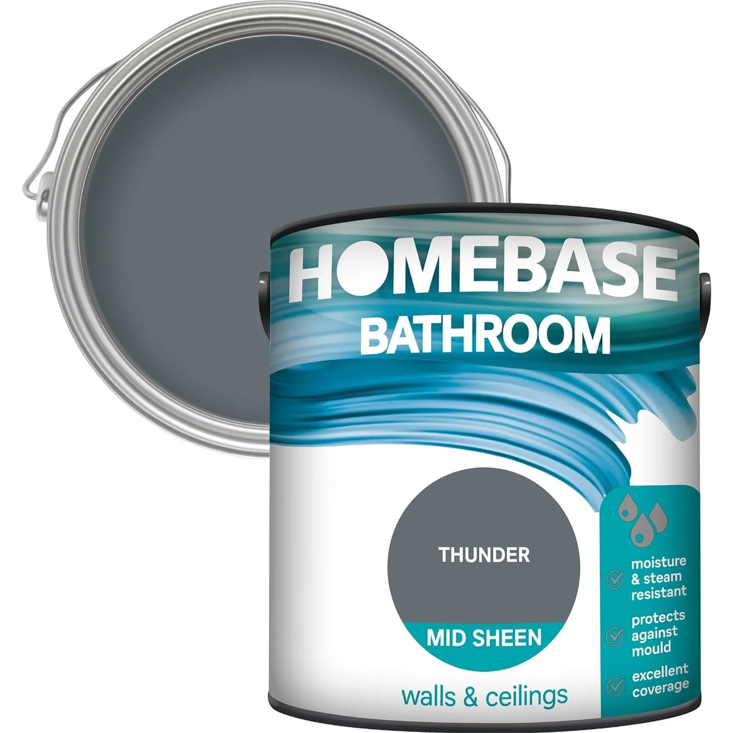 Homebase Bathroom Mid Sheen Paint - Thunder 2.5L Homebase Bathroom Mid Sheen Paint - Thunder 2.5L -Best Paint Store 12832523 1514831964398656
