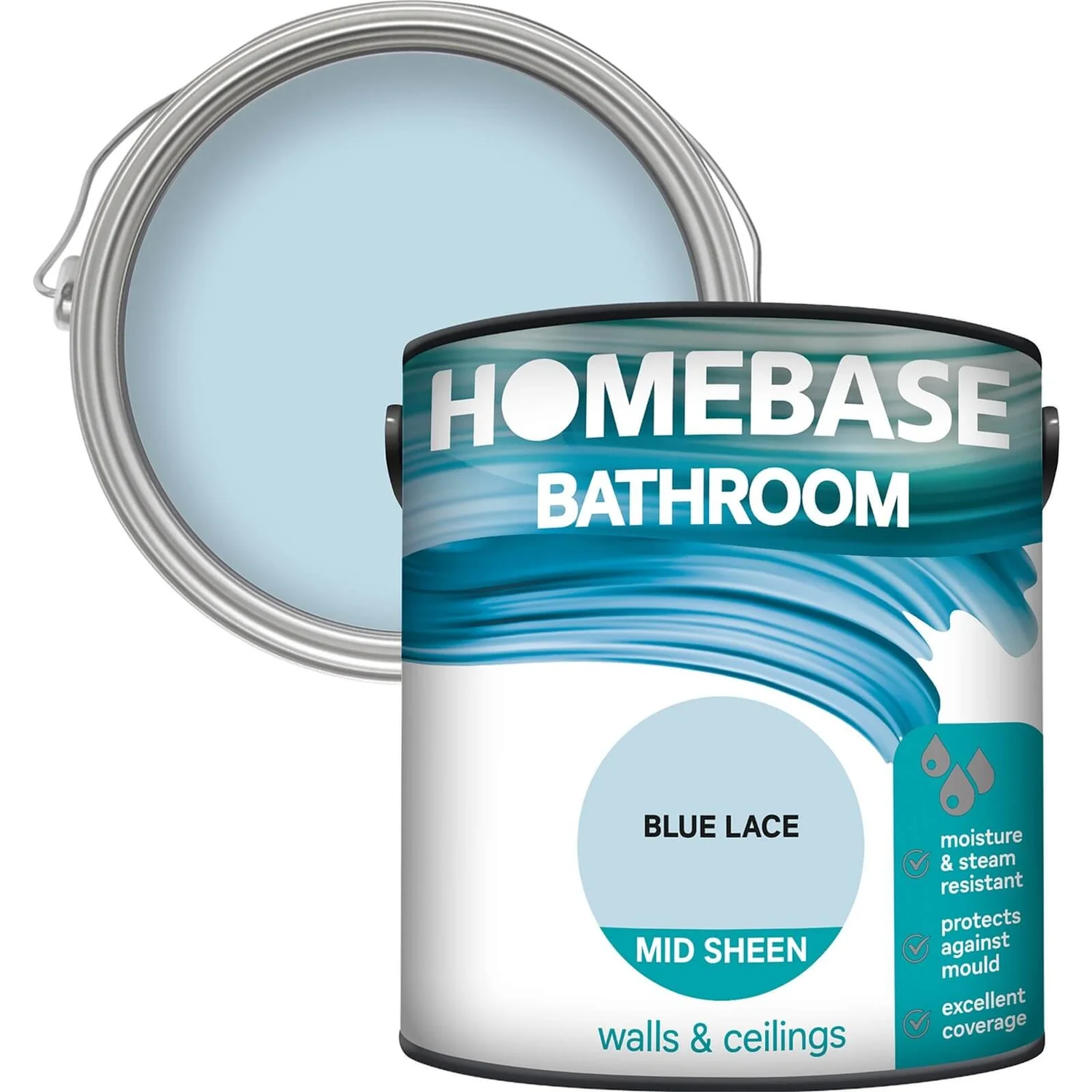 Homebase Bathroom Mid Sheen Paint - Blue Lace 2.5L Homebase Bathroom Mid Sheen Paint - Blue Lace 2.5L -Best Paint Store 12832552 2244831918345338