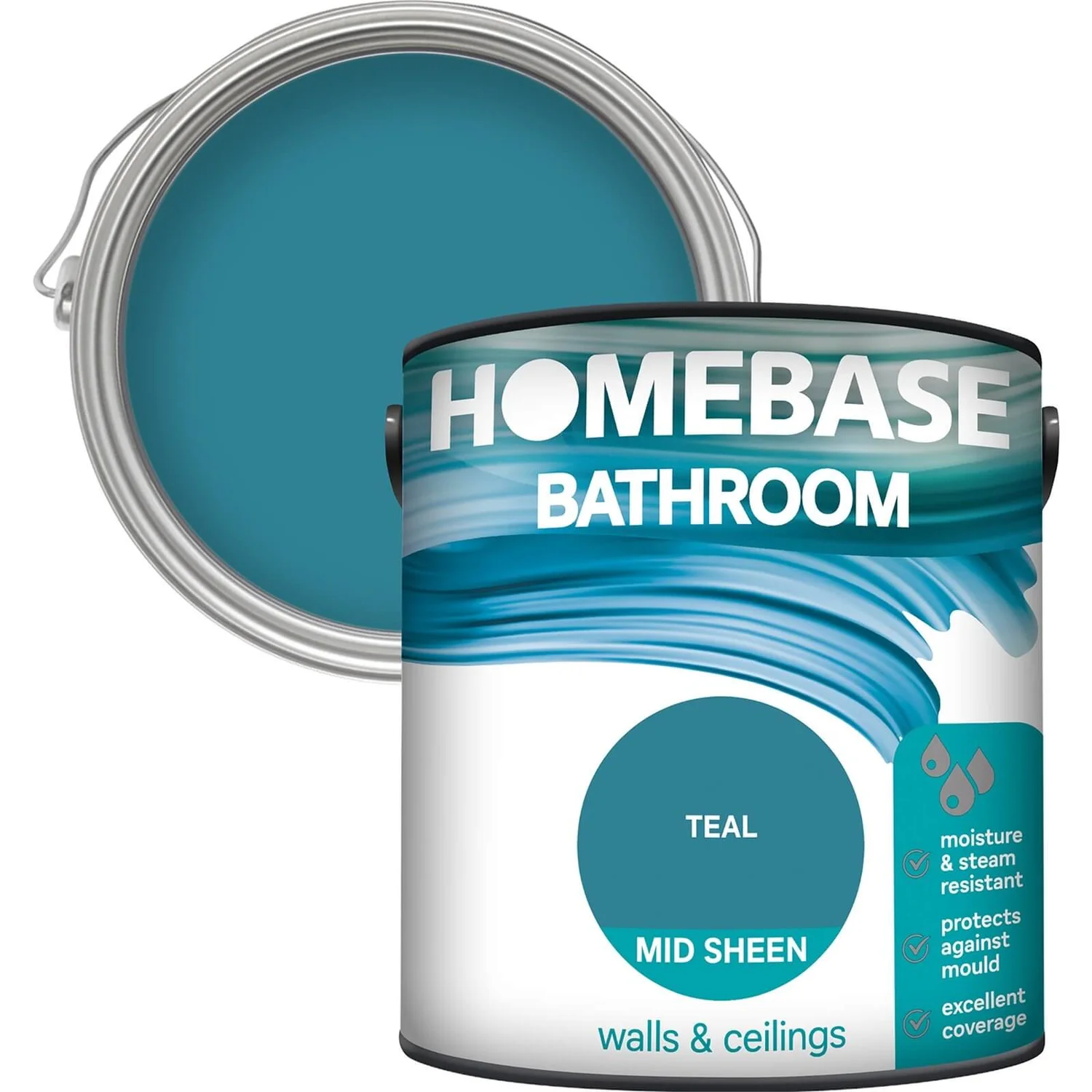 Homebase Bathroom Mid Sheen Paint - Teal 2.5L Homebase Bathroom Mid Sheen Paint - Teal 2.5L -Best Paint Store 12832694 5474831918570035