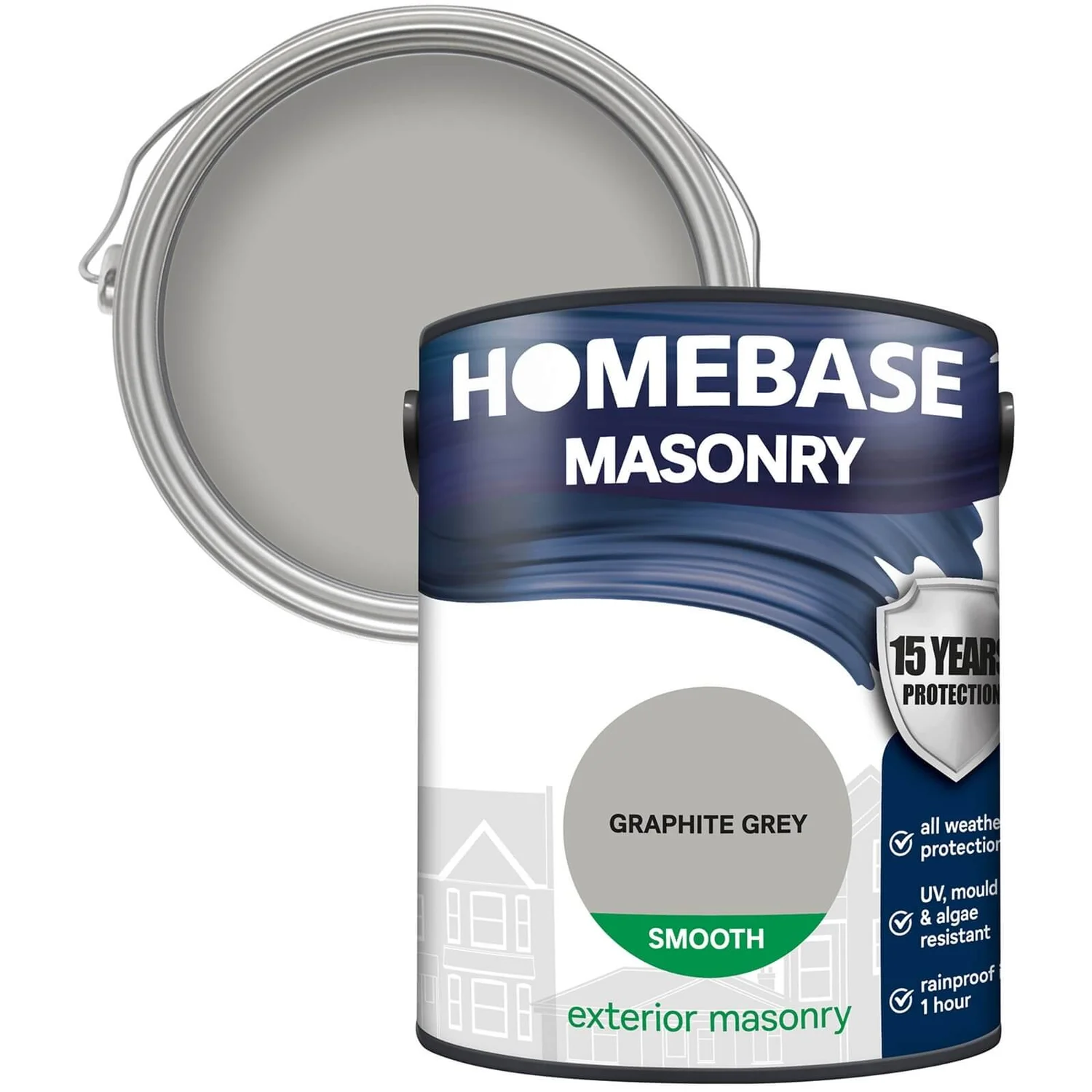 Homebase Smooth Masonry Paint - Graphite Grey 5L Homebase Smooth Masonry Paint - Graphite Grey 5L -Best Paint Store 12833263 8144831917537438
