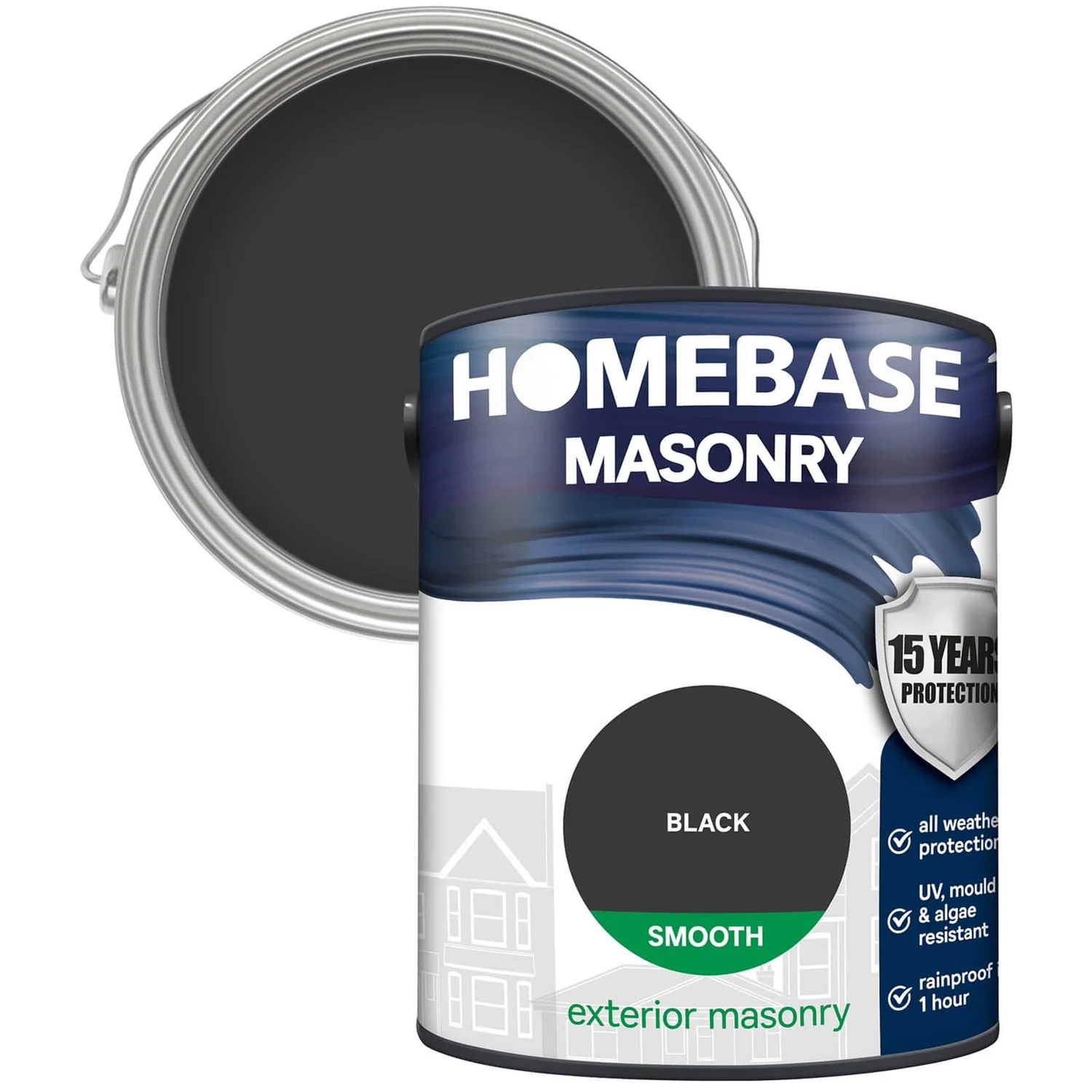 Homebase Smooth Masonry Paint - Black 5L Homebase Smooth Masonry Paint - Black 5L -Best Paint Store 12833264 1014831918537941