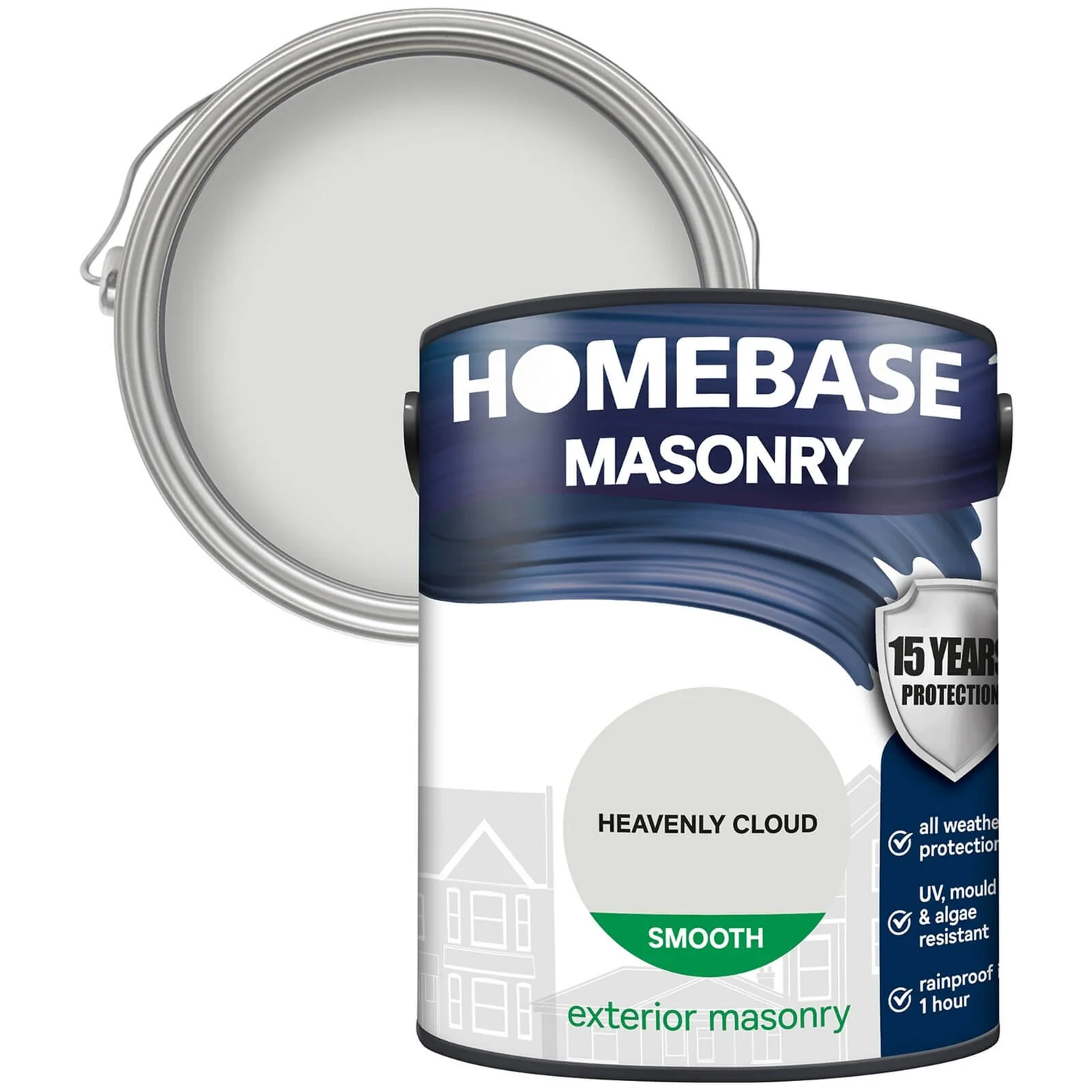Homebase Smooth Masonry Paint - Heavenly Cloud 5L Homebase Smooth Masonry Paint - Heavenly Cloud 5L -Best Paint Store 12833404 8714831918084998