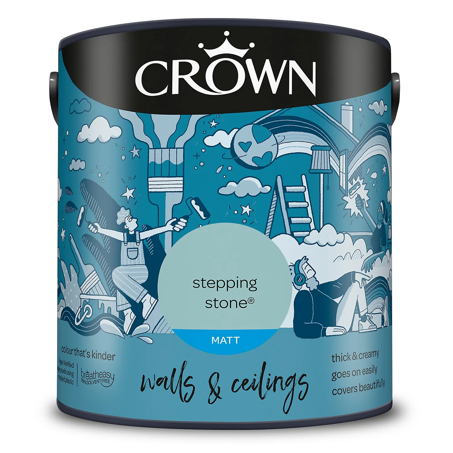 Crown Walls & Ceilings Matt Emulsion Paint Stepping Stone - 2.5L Crown Walls & Ceilings Matt Emulsion Paint Stepping Stone - 2.5L -Best Paint Store 12833880 3864969529573958