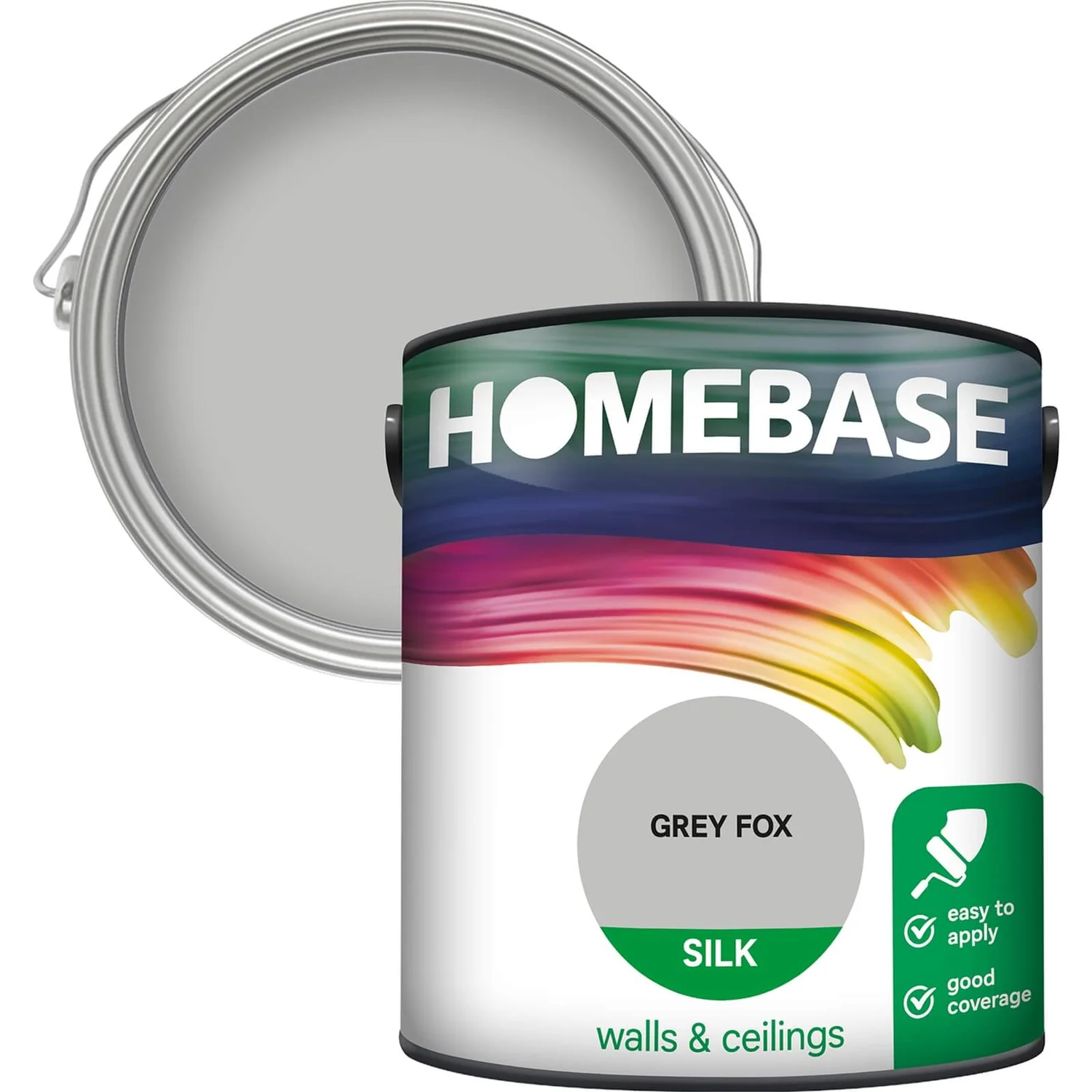 Homebase Silk Emulsion Paint Grey Fox - 2.5L Homebase Silk Emulsion Paint Grey Fox - 2.5L -Best Paint Store 12836601 1754831957786131