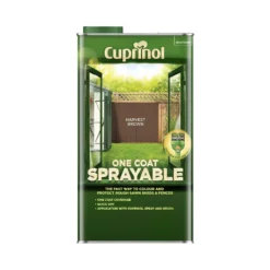 Cuprinol One Coat Sprayable Shed & Fence Paint - Harvest Brown - 5L