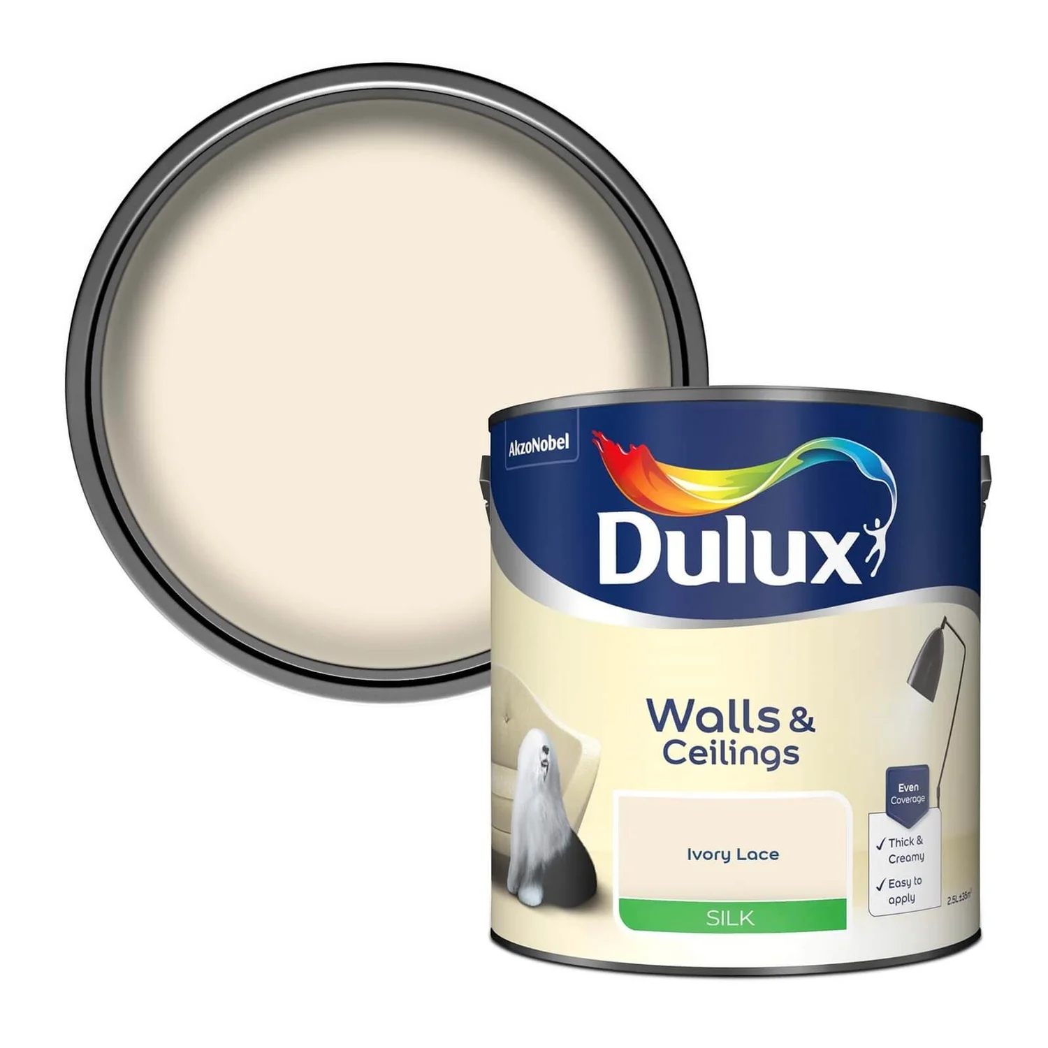 Dulux Silk Emulsion Paint Ivory Lace - 2.5L Dulux Silk Emulsion Paint Ivory Lace - 2.5L -Best Paint Store 12845710 1544831919162964