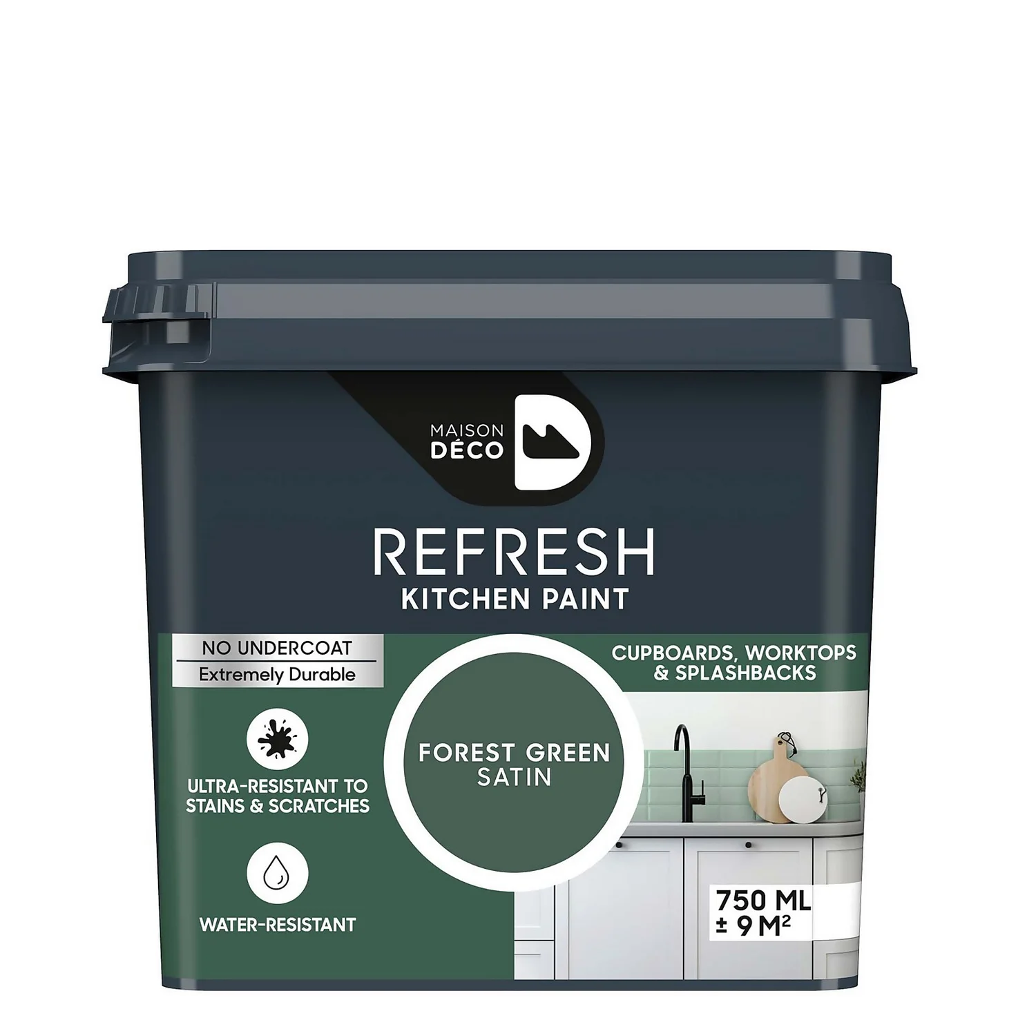Maison Deco Refresh Kitchen Cupboards, Worktops & Splashbacks Paint Forest Green - 750ml Maison Deco Refresh Kitchen Cupboards, Worktops & Splashbacks Paint Forest Green - 750ml -Best Paint Store 12878341 1814866387712965