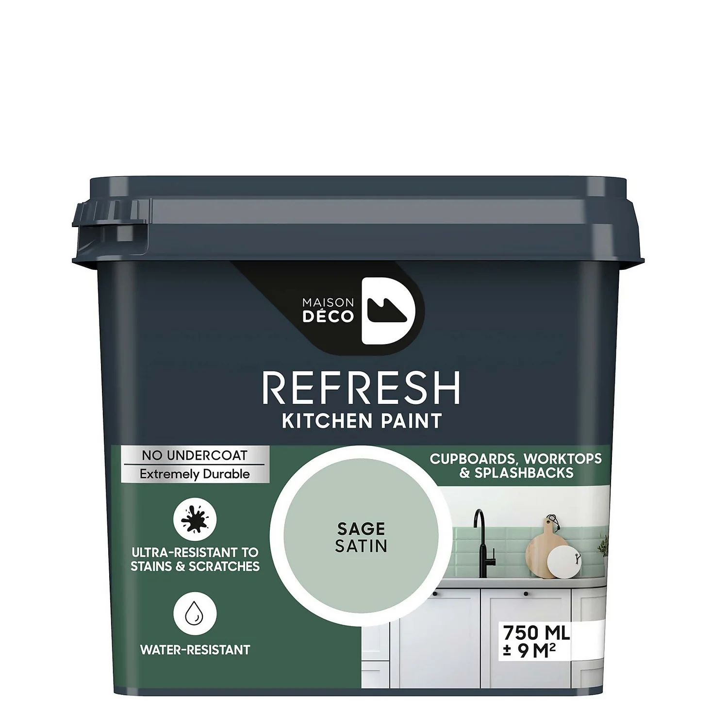 Maison Deco Refresh Kitchen Cupboards, Worktops & Splashbacks Paint Sage - 750ml Maison Deco Refresh Kitchen Cupboards, Worktops & Splashbacks Paint Sage - 750ml -Best Paint Store 12878344 2064866395354265
