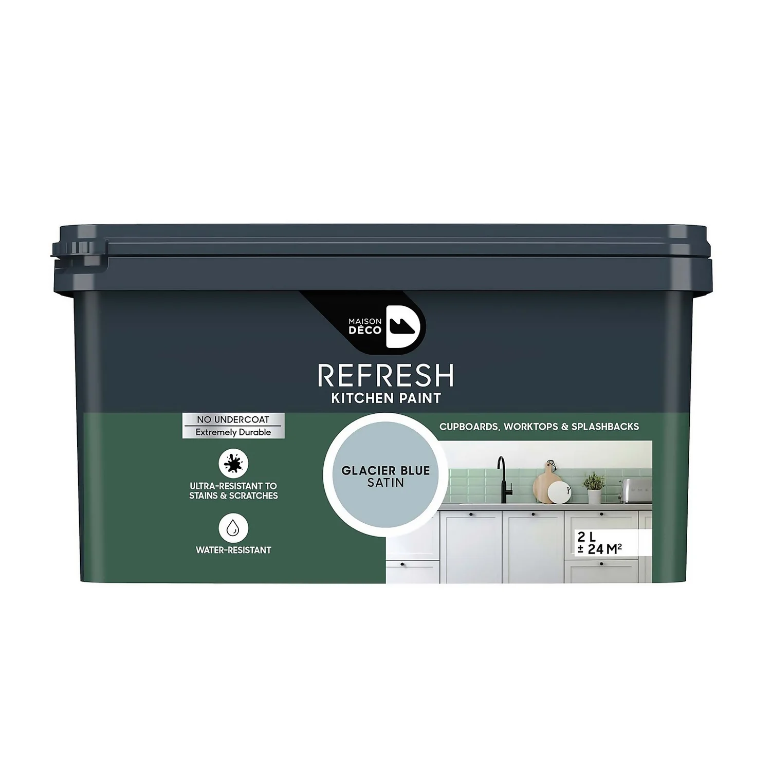Maison Deco Refresh Kitchen Cupboards, Worktops & Splashbacks Paint Glacier Blue - 2L Maison Deco Refresh Kitchen Cupboards, Worktops & Splashbacks Paint Glacier Blue - 2L -Best Paint Store 12878351 1414866388958829
