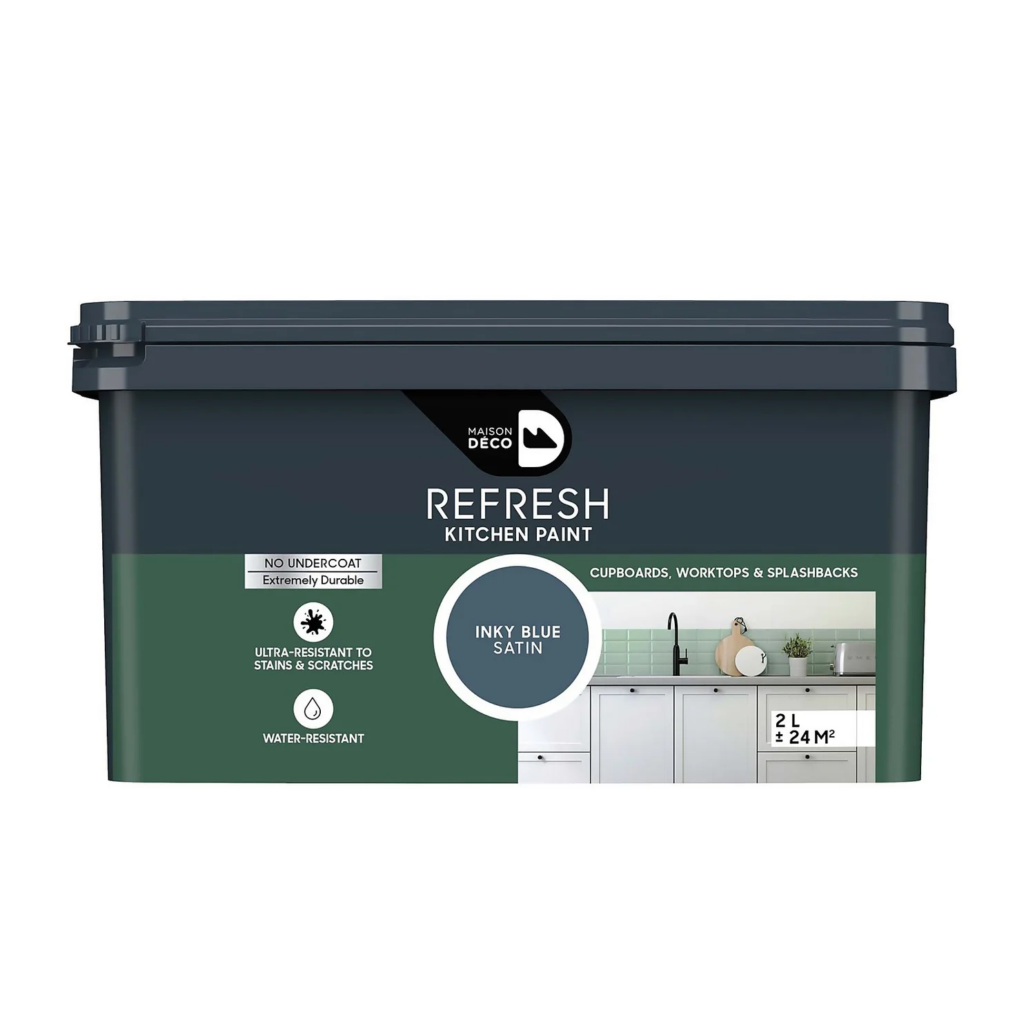Maison Deco Refresh Kitchen Cupboards, Worktops & Splashbacks Paint Inky Blue - 2L Maison Deco Refresh Kitchen Cupboards, Worktops & Splashbacks Paint Inky Blue - 2L -Best Paint Store 12878357 1154866391630974