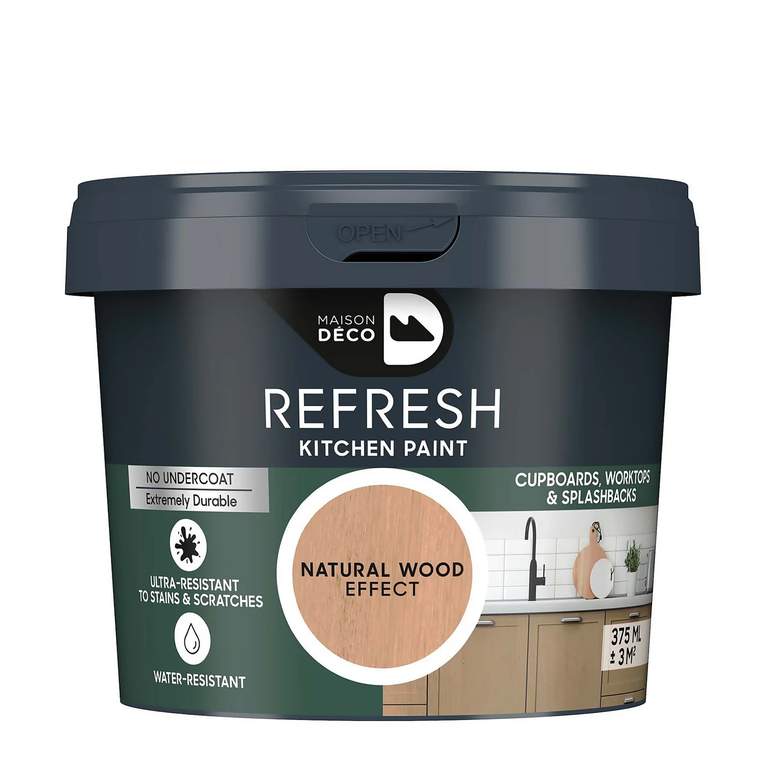 Maison Deco Refresh Kitchen Cupboards, Worktops & Splashbacks Paint Natural Wood Effect - 375ml Maison Deco Refresh Kitchen Cupboards, Worktops & Splashbacks Paint Natural Wood Effect - 375ml -Best Paint Store 12878363 1254866647598153