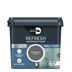 Maison Deco Refresh Bathroom Wall Tile Paint Graphite - 750ml