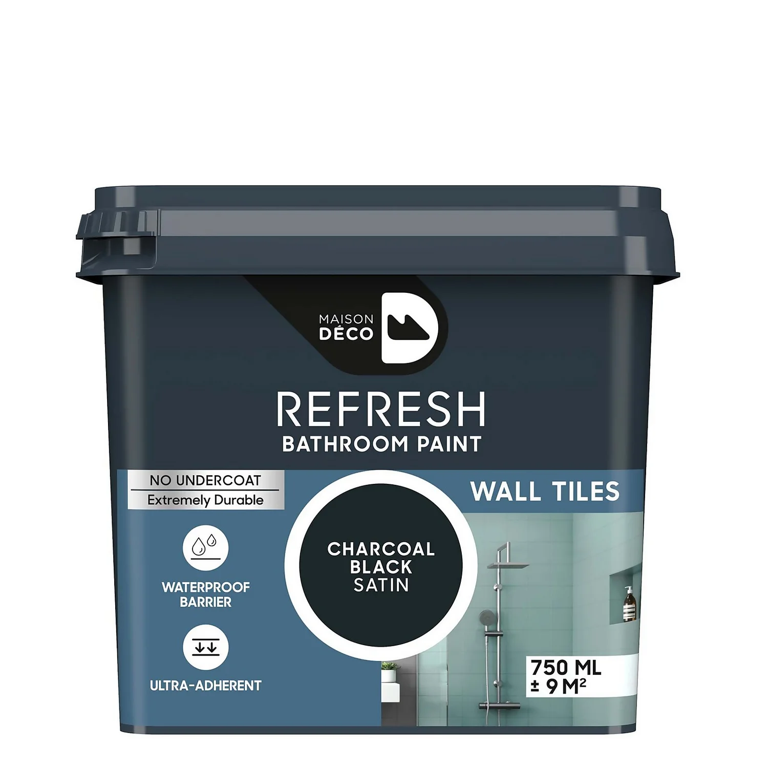 Maison Deco Refresh Bathroom Wall Tile Paint Charcoal Black - 750ml Maison Deco Refresh Bathroom Wall Tile Paint Charcoal Black - 750ml -Best Paint Store 12878399 1204866334481805