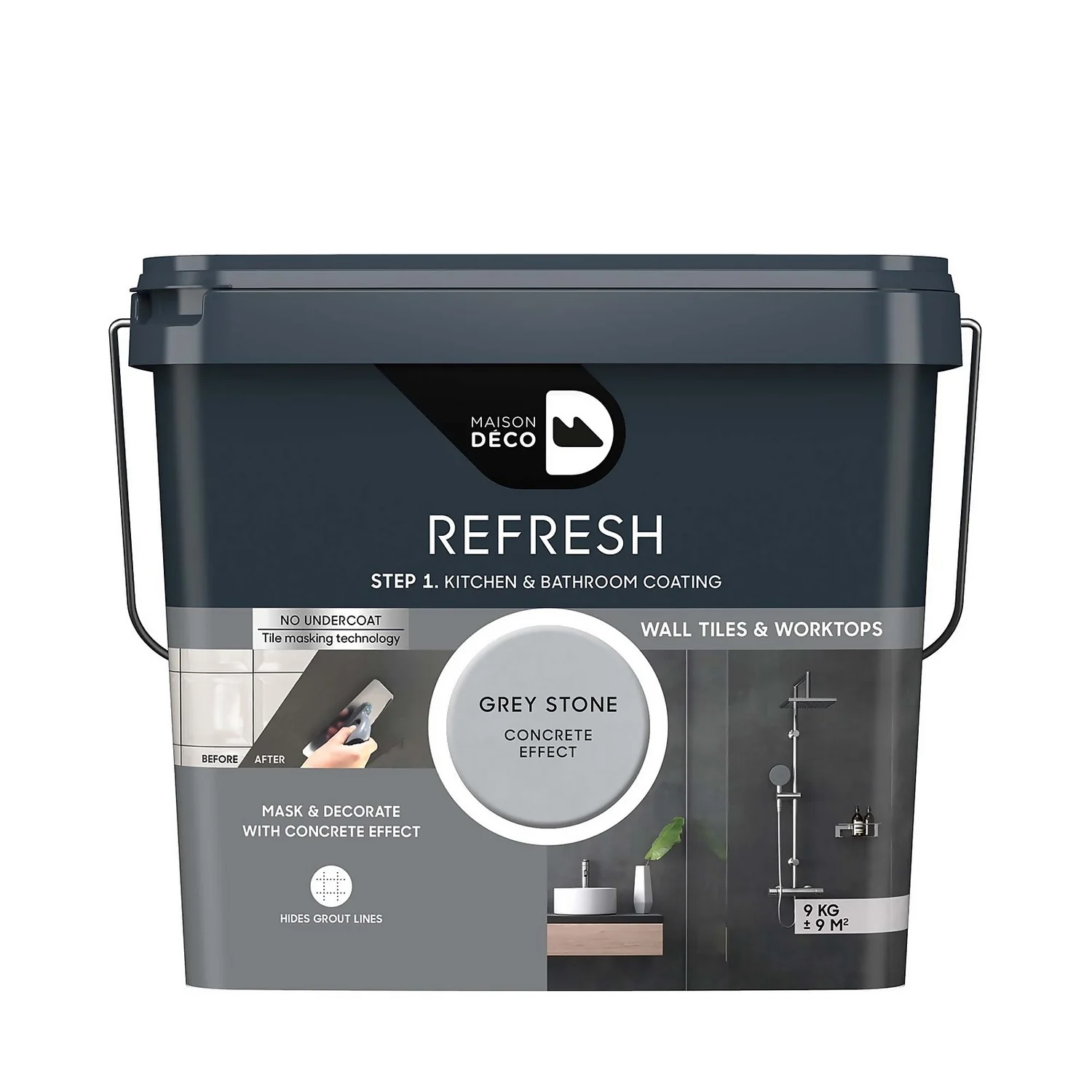 Maison Deco Refresh Kitchen & Bathroom Coating Grey Stone Concrete Effect - 9Kg Maison Deco Refresh Kitchen & Bathroom Coating Grey Stone Concrete Effect - 9Kg -Best Paint Store 12878412 1194860629763159