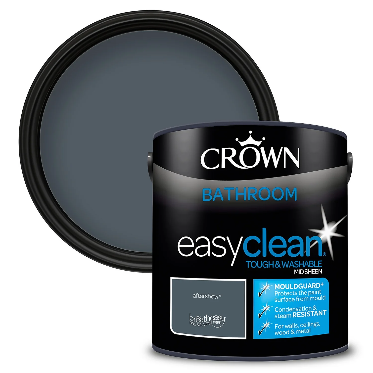Crown Easyclean® Mouldguard+ Bathroom Mid Sheen Washable Multi Surface Paint Aftershow® - 2.5 L Crown Easyclean® Mouldguard+ Bathroom Mid Sheen Washable Multi Surface Paint Aftershow® - 2.5 L -Best Paint Store 12886751 1714847489729805