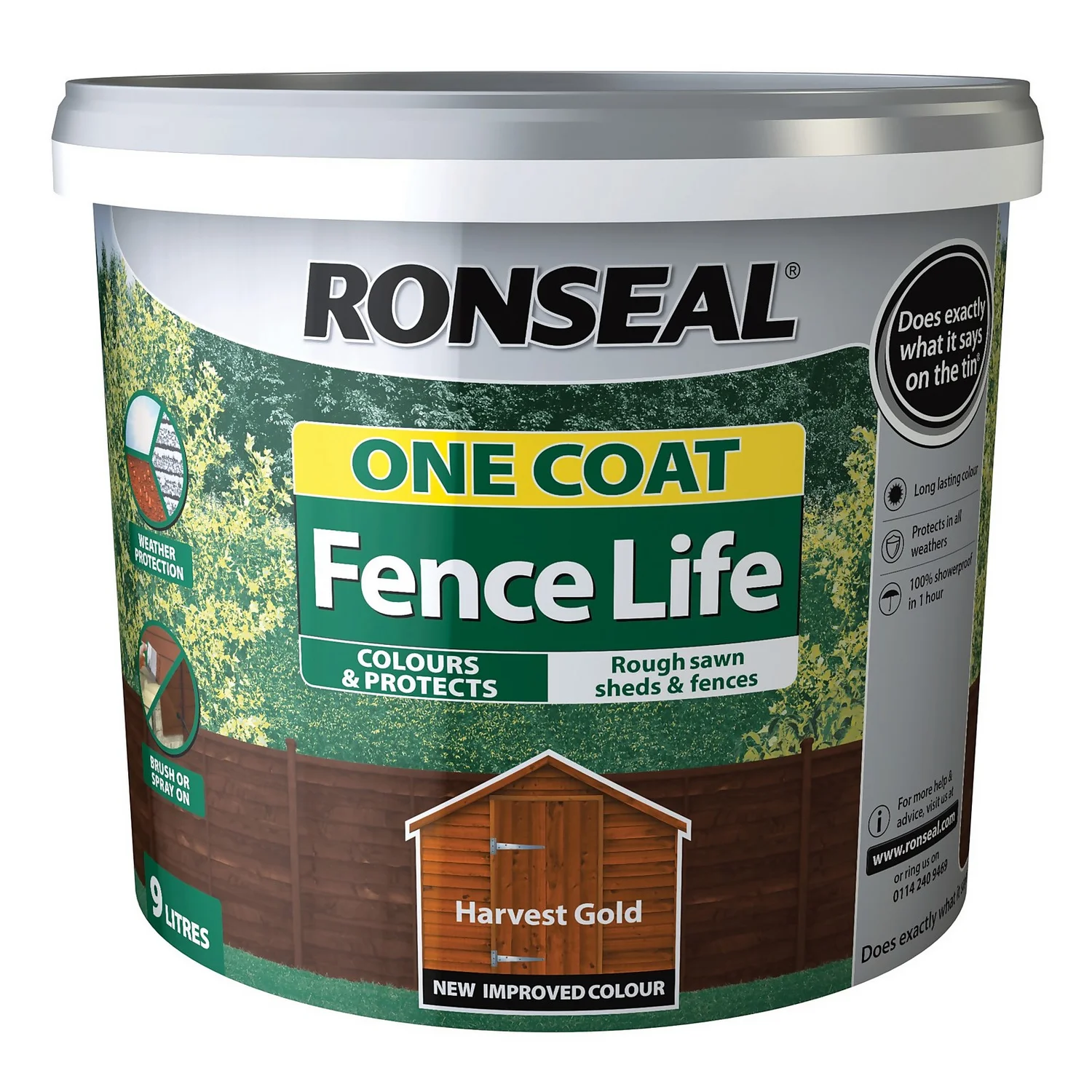 Ronseal One Coat Fence Life Paint Tudor Harvest Gold - 9L Ronseal One Coat Fence Life Paint Tudor Harvest Gold - 9L -Best Paint Store 13032829 1164942087420341