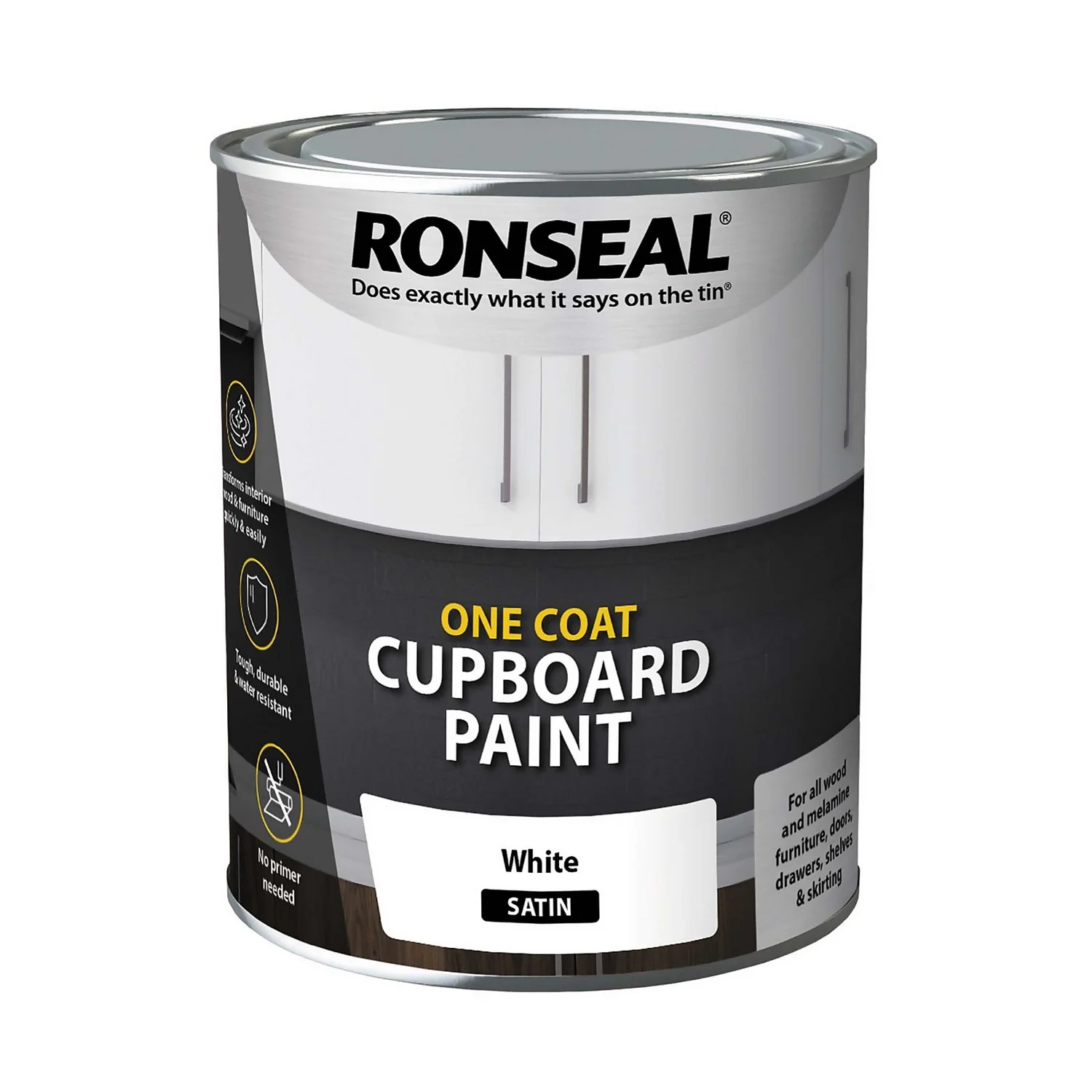 Ronseal One Coat Cupboard Paint White Satin - 750ml Ronseal One Coat Cupboard Paint White Satin - 750ml -Best Paint Store 13052740 4414876682913828