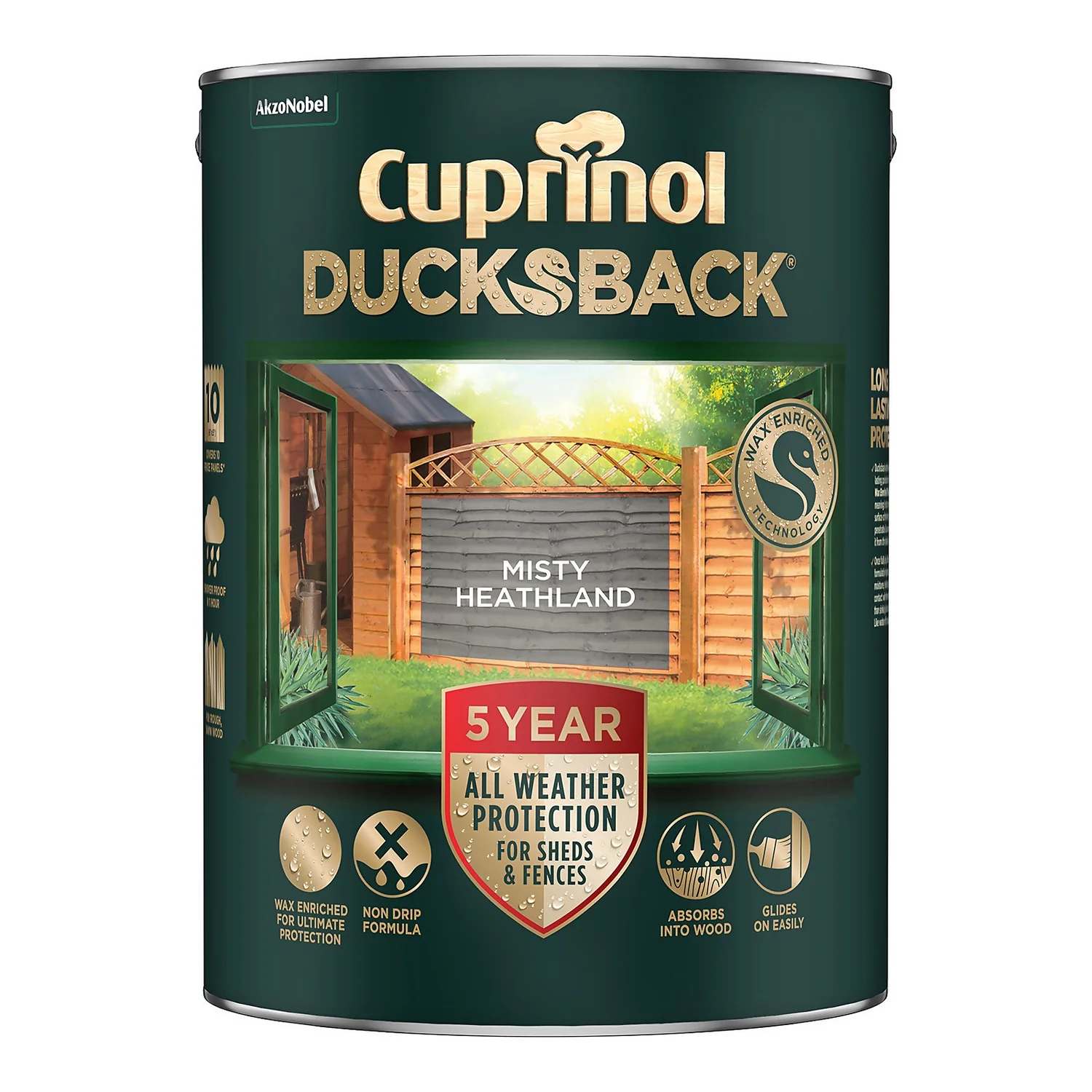 Cuprinol Ducksback Shed & Fence Paint Misty Heathland - 5L Cuprinol Ducksback Shed & Fence Paint Misty Heathland - 5L -Best Paint Store 14231555 3995036400424629