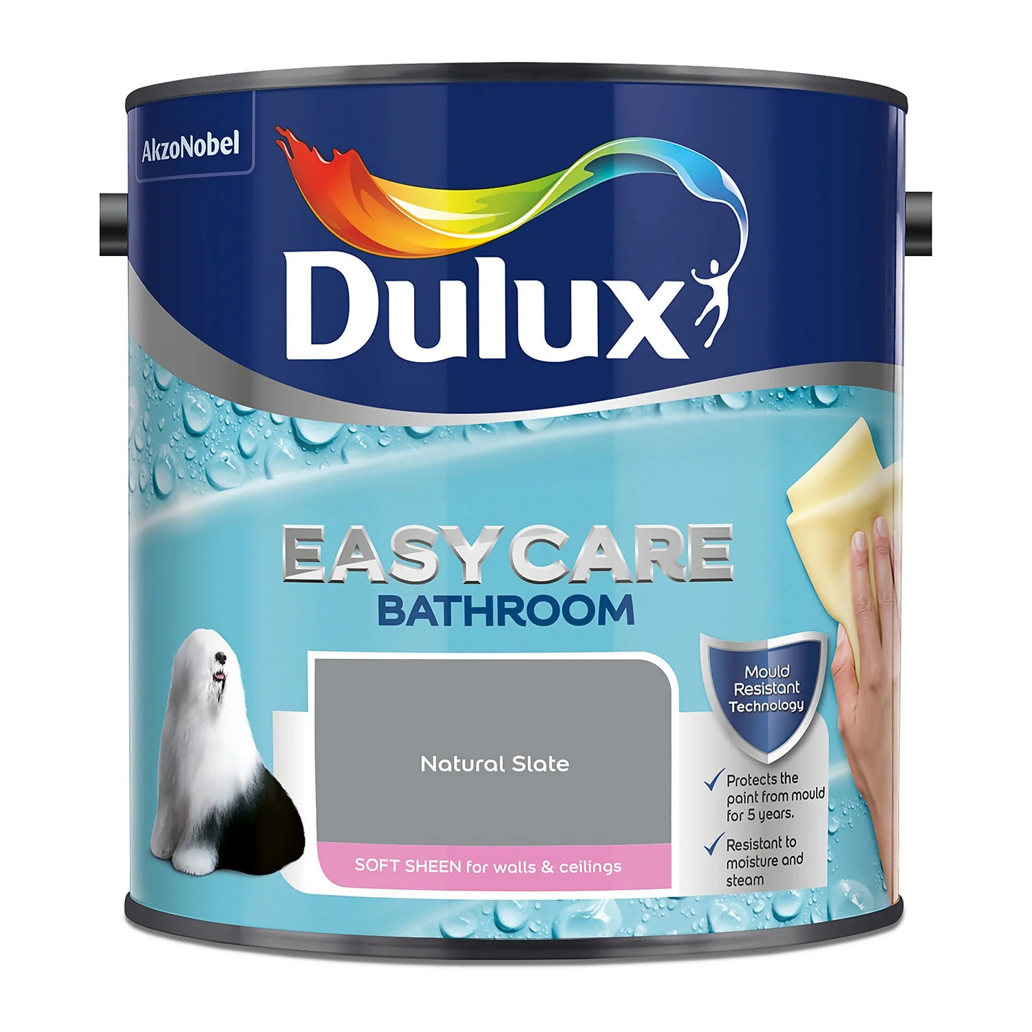 Dulux Easycare Bathroom Soft Sheen Paint Natural Slate - 2.5L Dulux Easycare Bathroom Soft Sheen Paint Natural Slate - 2.5L -Best Paint Store 14235062 1035036402185410