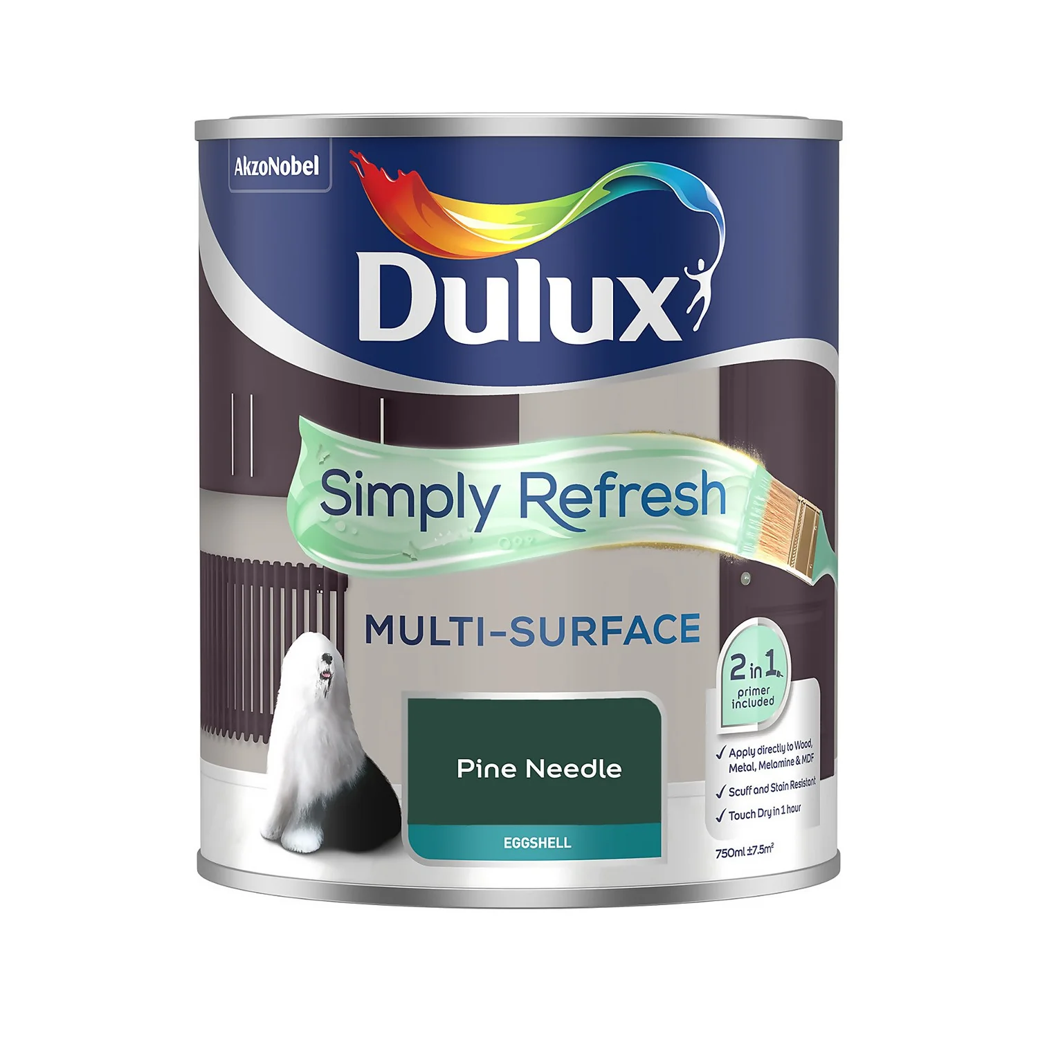 Dulux Simply Refresh Multi Surface Eggshell Paint Pine Needle - 750ml Dulux Simply Refresh Multi Surface Eggshell Paint Pine Needle - 750ml -Best Paint Store 14272808 1675036381896551