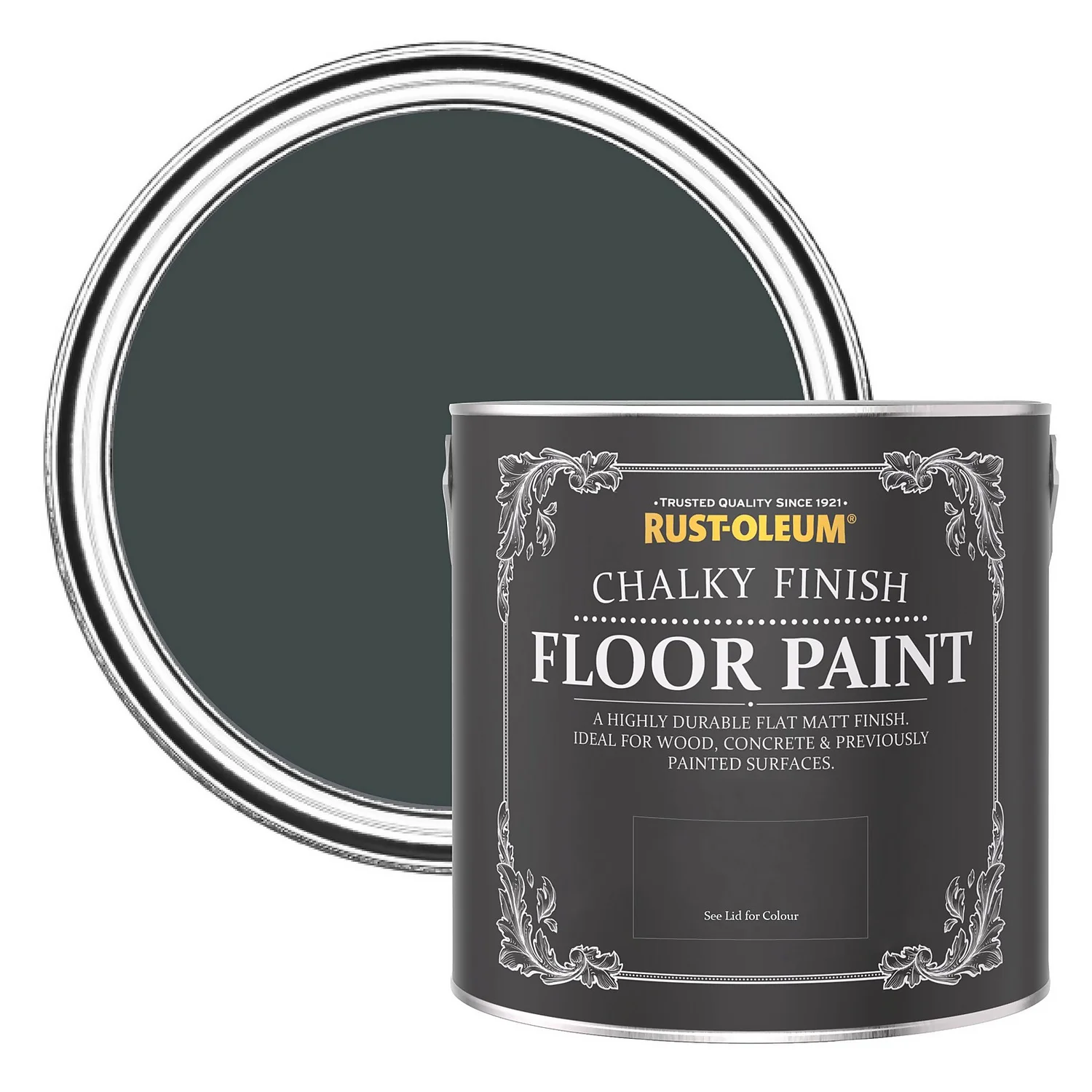 Rust-Oleum Chalky Floor Paint Black Sand - 2.5L Rust-Oleum Chalky Floor Paint Black Sand - 2.5L -Best Paint Store 14606519 1615053487025252
